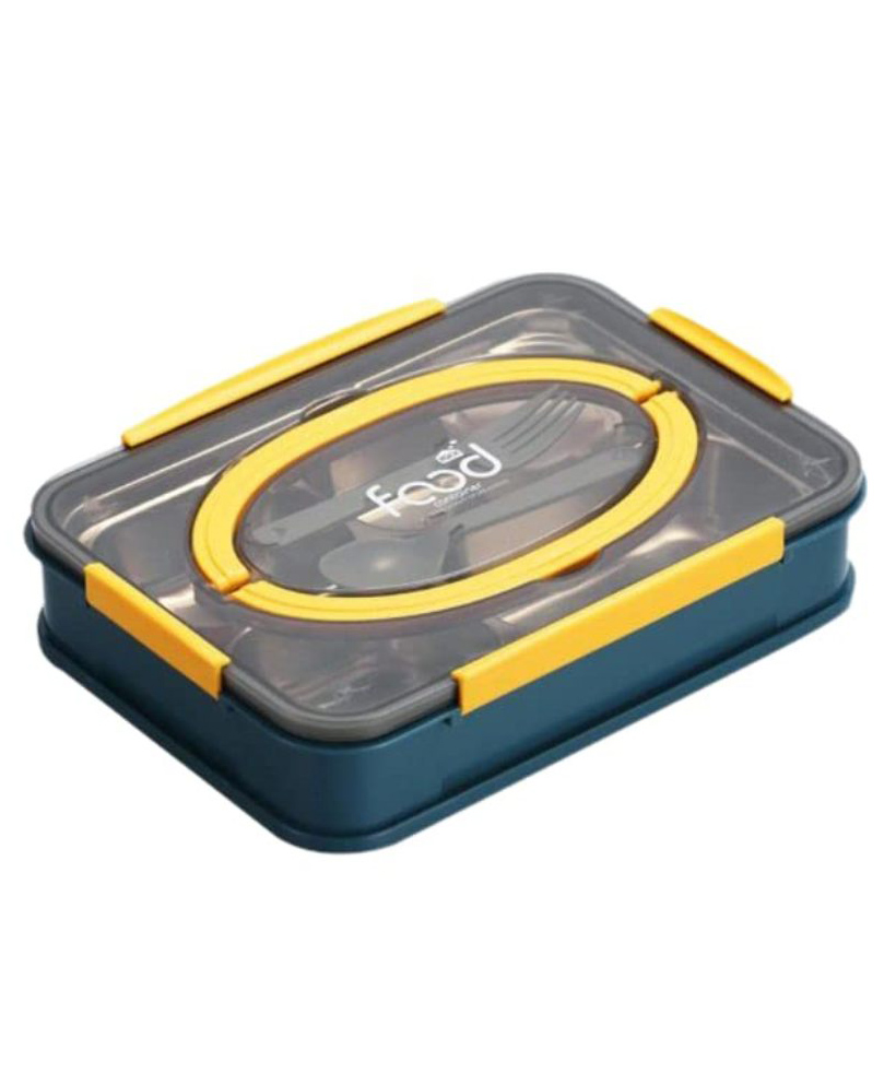 Sanjary Tento Bento Stainless Steel Lunch Box With Spoon ,Fork  - 1100 ml - Color & Design May Vary-picture-10