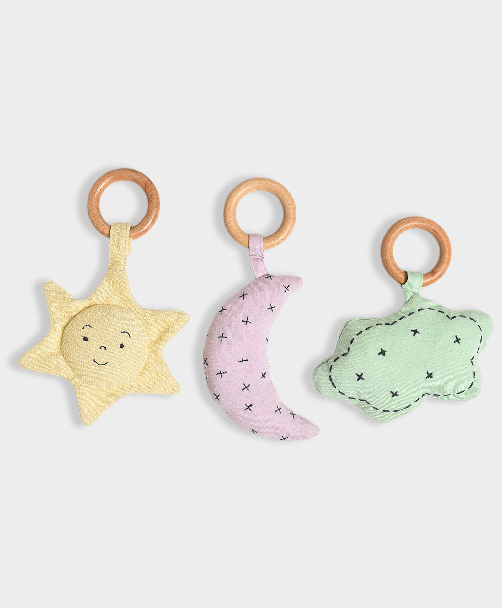 Mi Arcus Sun Moon & Cloud Bunting with Wood Hanger - Multicolor-image-18