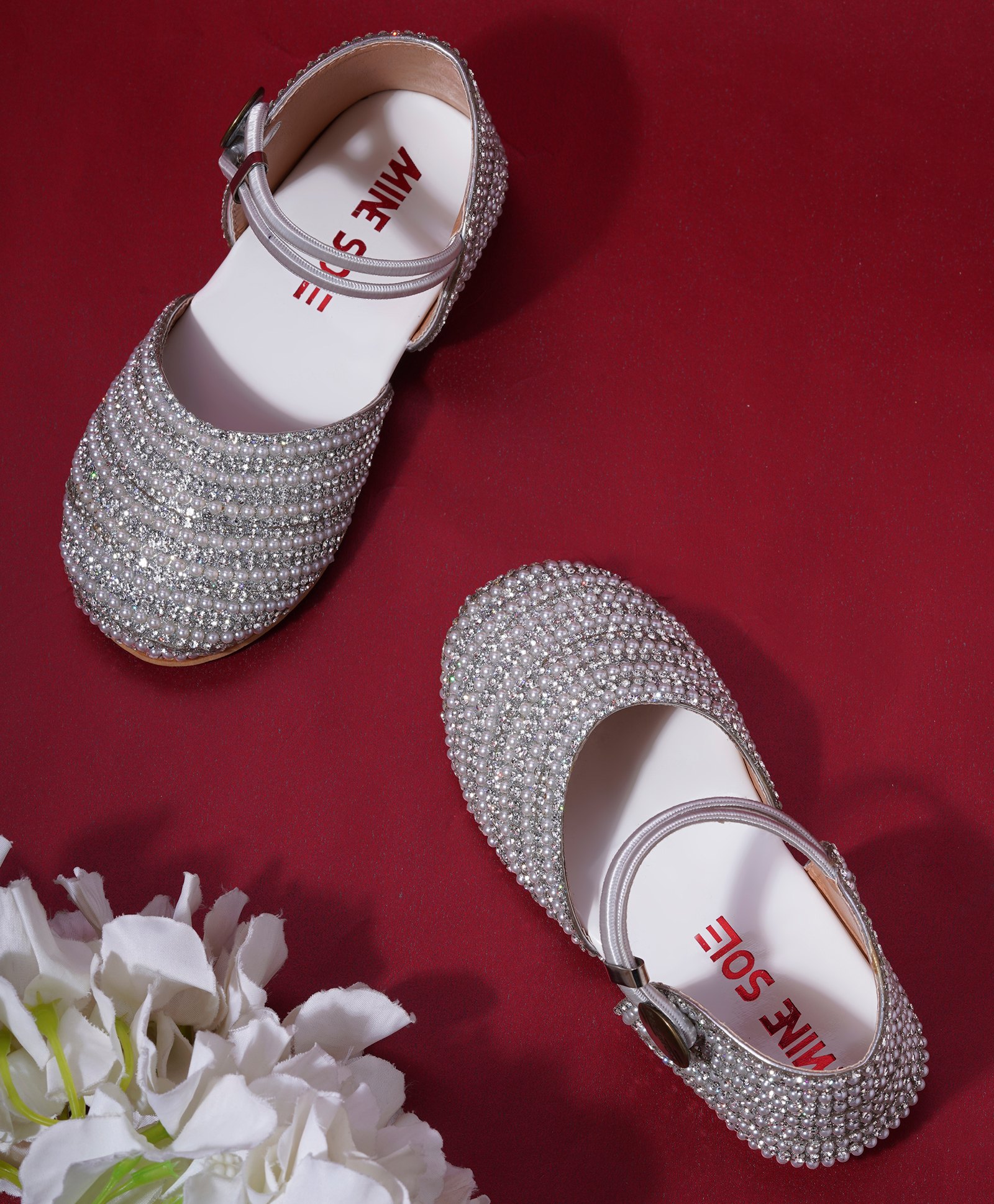 Mine Sole Pearl Embellished  Sandals -  Silver-picture-16