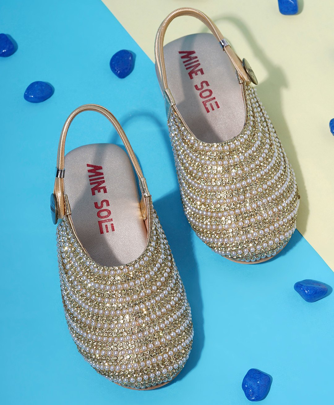 Mine Sole Pearl Detailed Sandals -Gold-picture-16