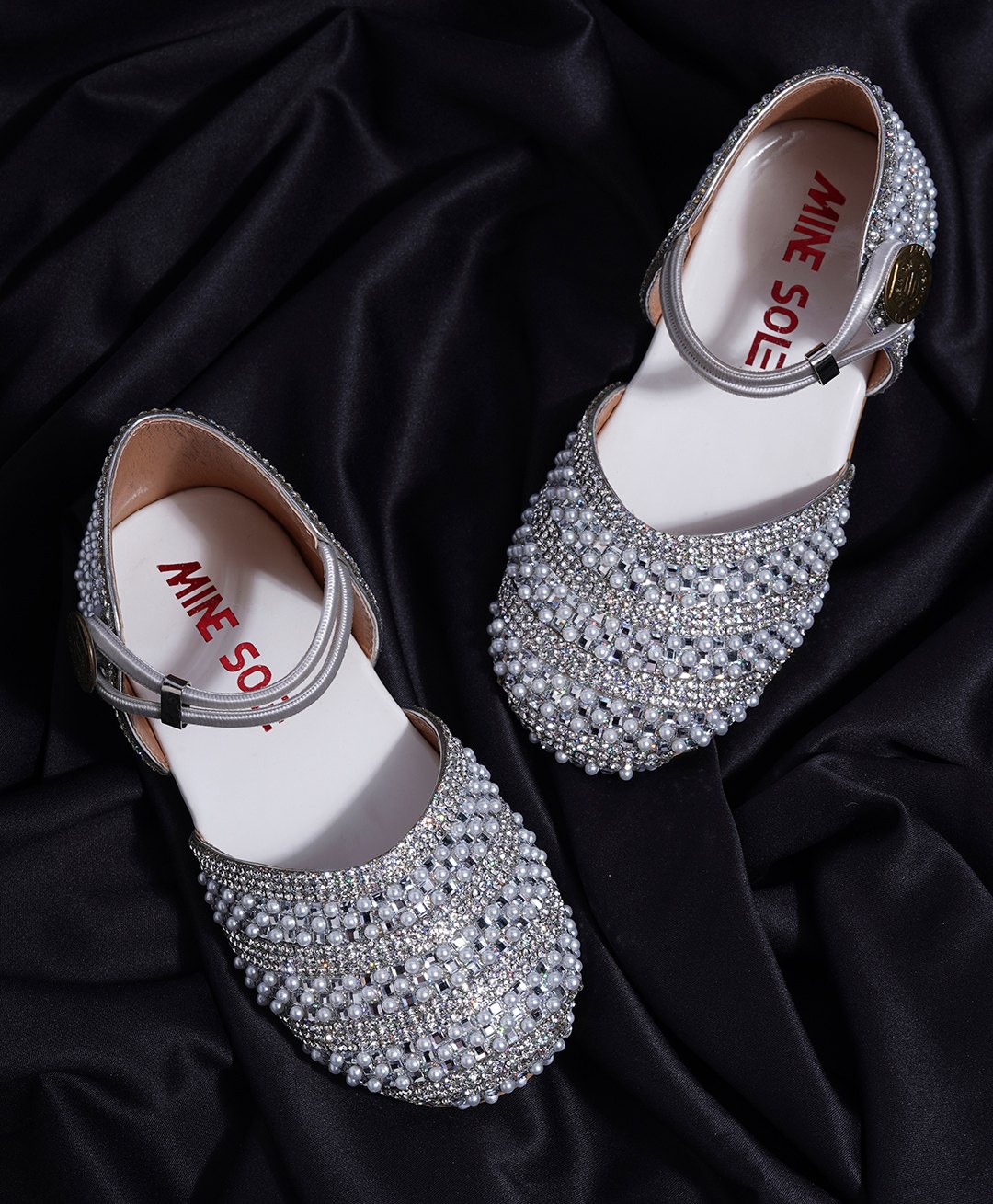 Mine Sole Pearl Embellished  Sandals - Silver-image-43