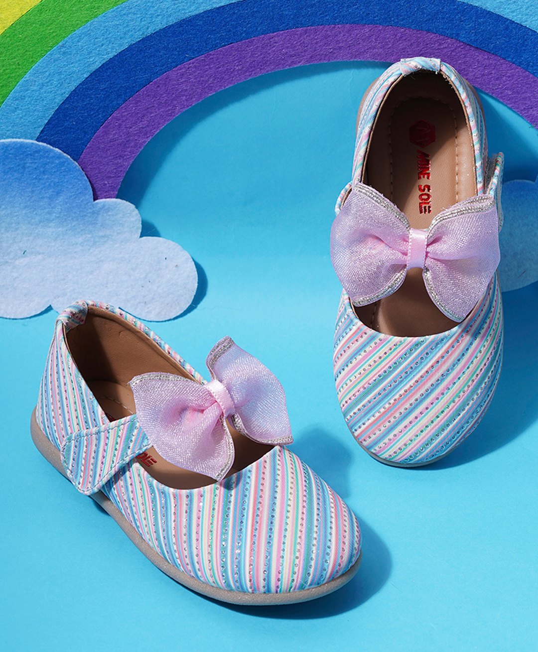 Mine Sole Bow Detailed Ballerinas -  Multi Colour-image-29