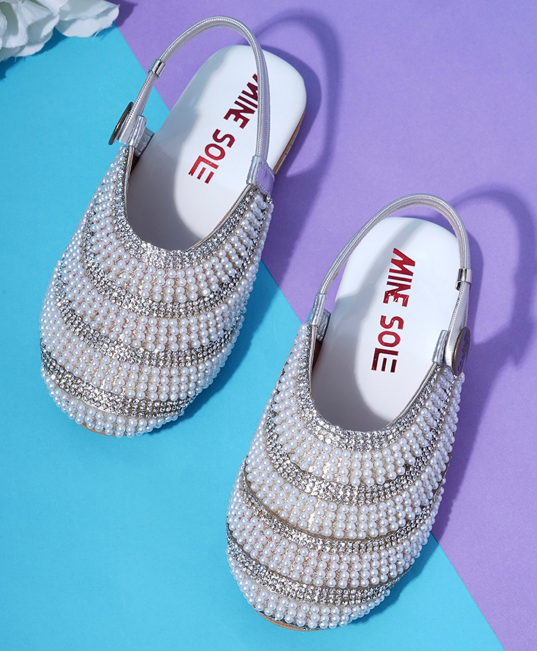 Mine Sole Pearl Detailed Sandals -White-picture-14
