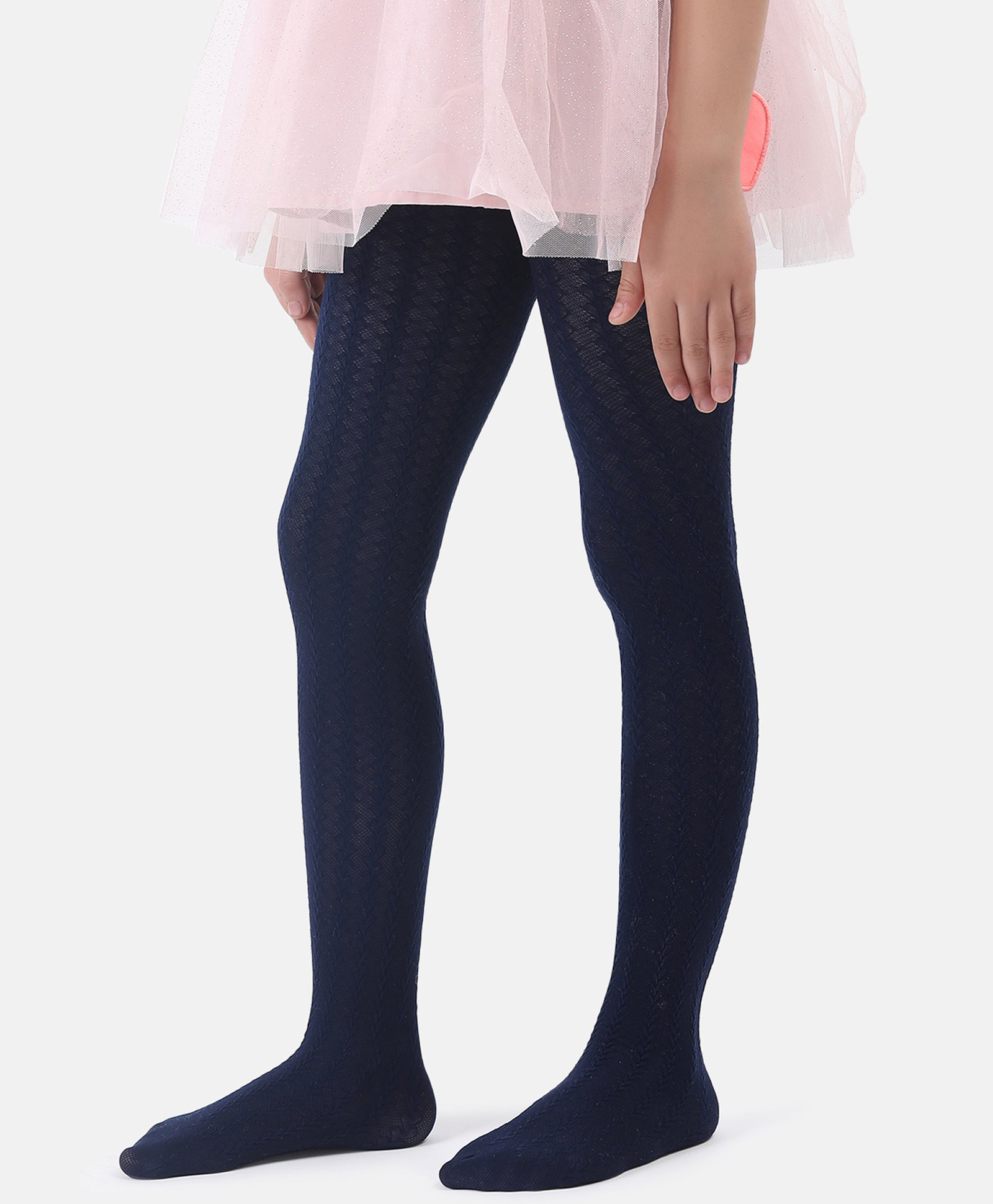 NEXT2SKIN Nylon Self Designed  Stockings - Navy Blue-image-5