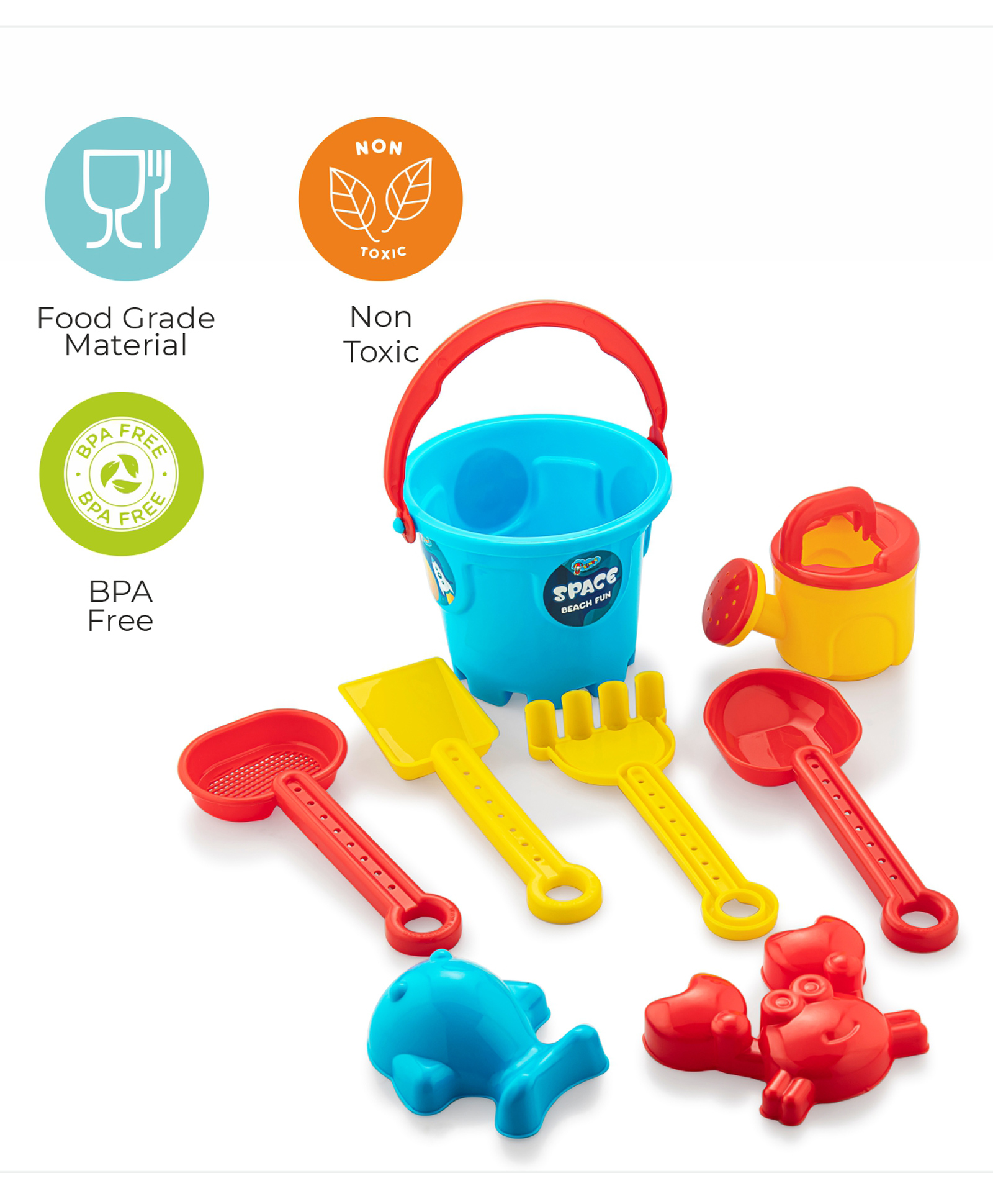 Sunny Space Themed Beach Toy Set of 8 - Multicolour-image-36