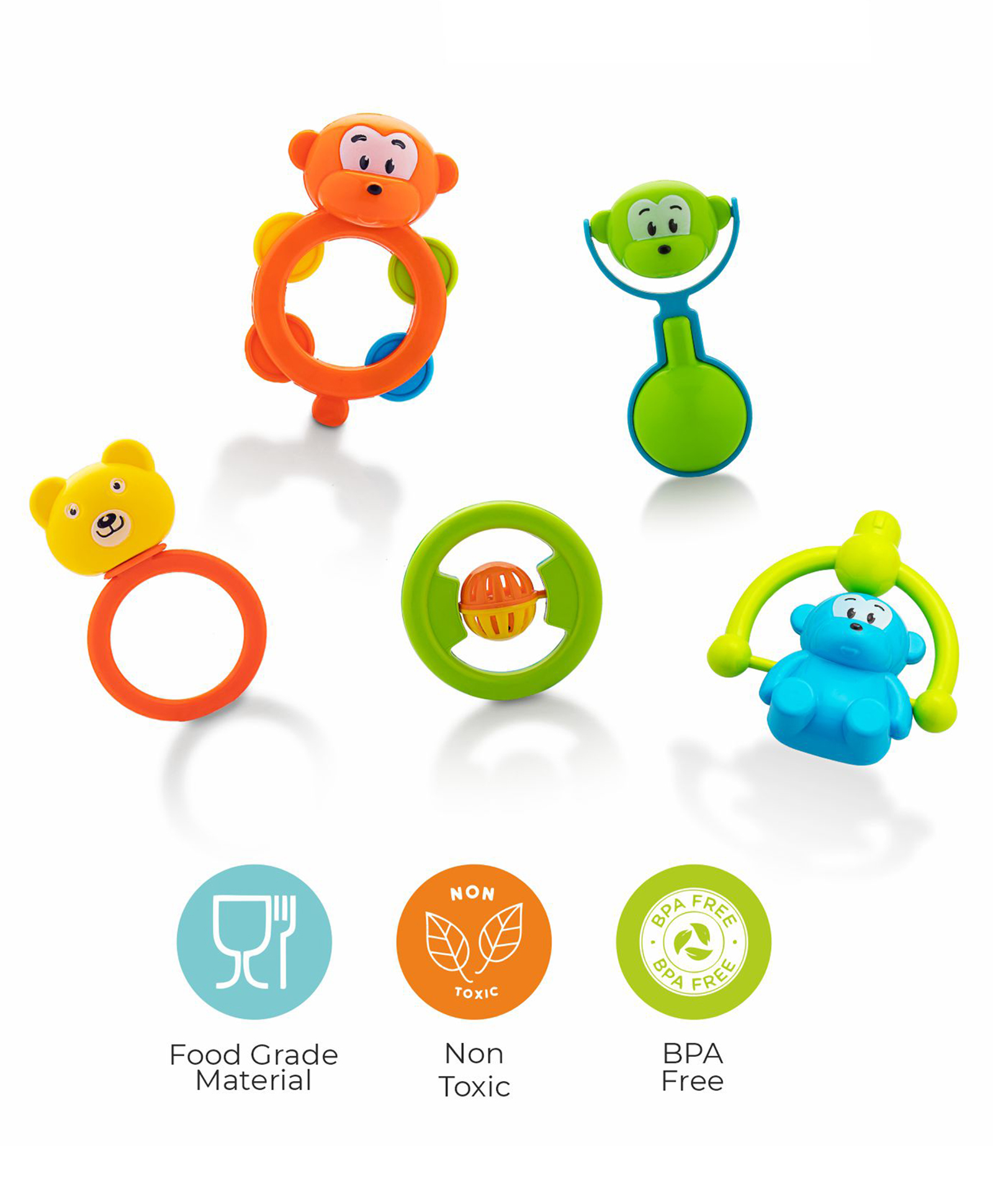 Sunny Blossom Baby Rattle Set Pack of 5 - Multicolor-picture-21