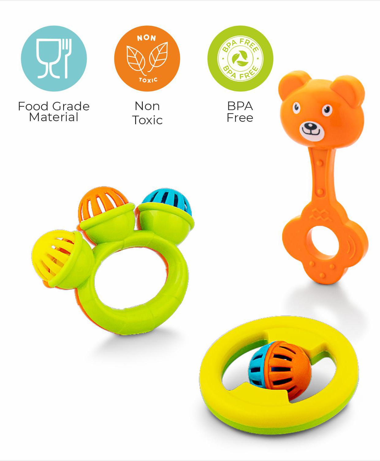 Sunny Classic Baby Rattle Set of 3 - Multicolor-image-46