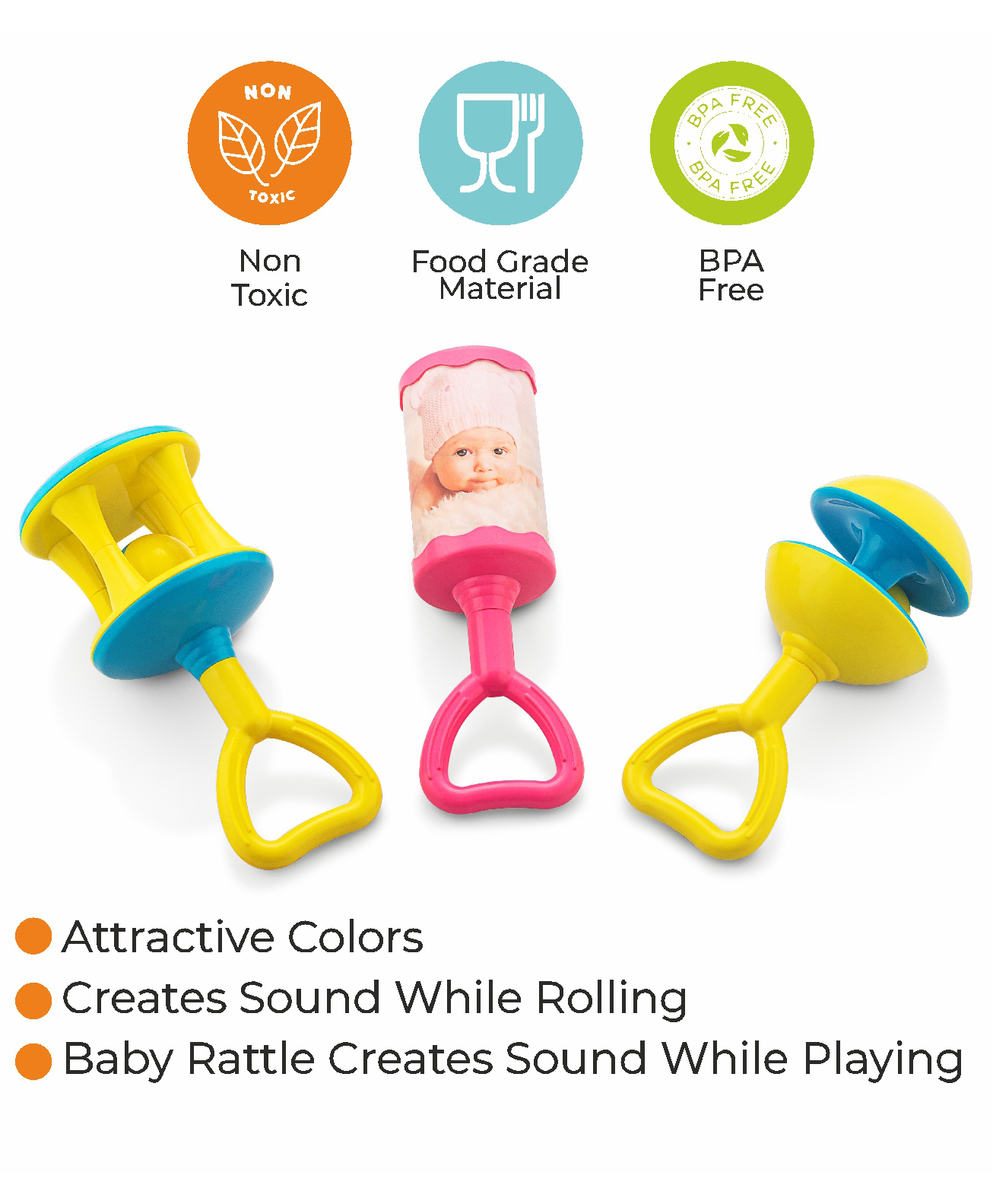 Sunny Chime Baby Rattle Set of 3 - Multicolor-image-39