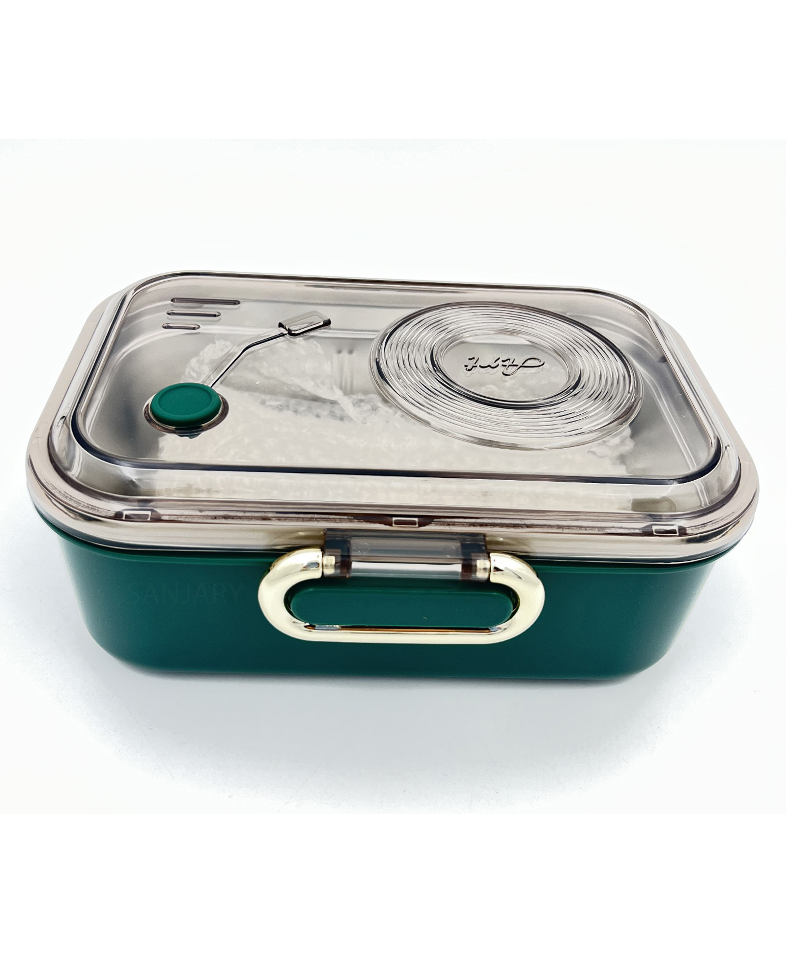 Sanjary Music & Meal Stainless Steel 2 Compartment Lunch Box 950 ml - Color & Design May Vary-picture-48