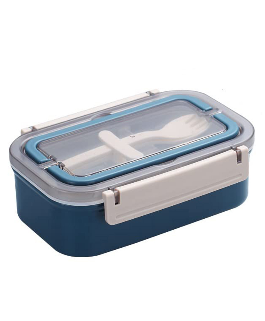 Sanjary Yum Yum Stainless Steel Lunch Box with Fork & Spoon - 650 ml- Color & Design May Vary-picture-21