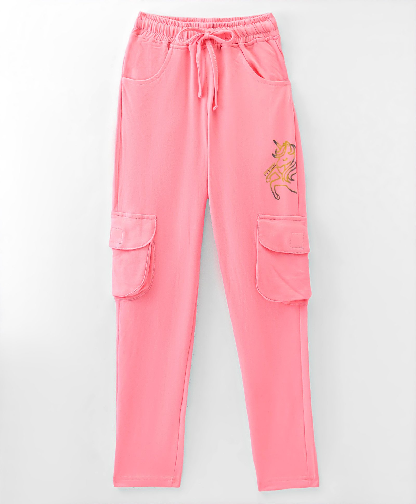 Olio Kids Cotton Knit Full Length Lounge Pant with Unicorn Print - Pink-picture-18