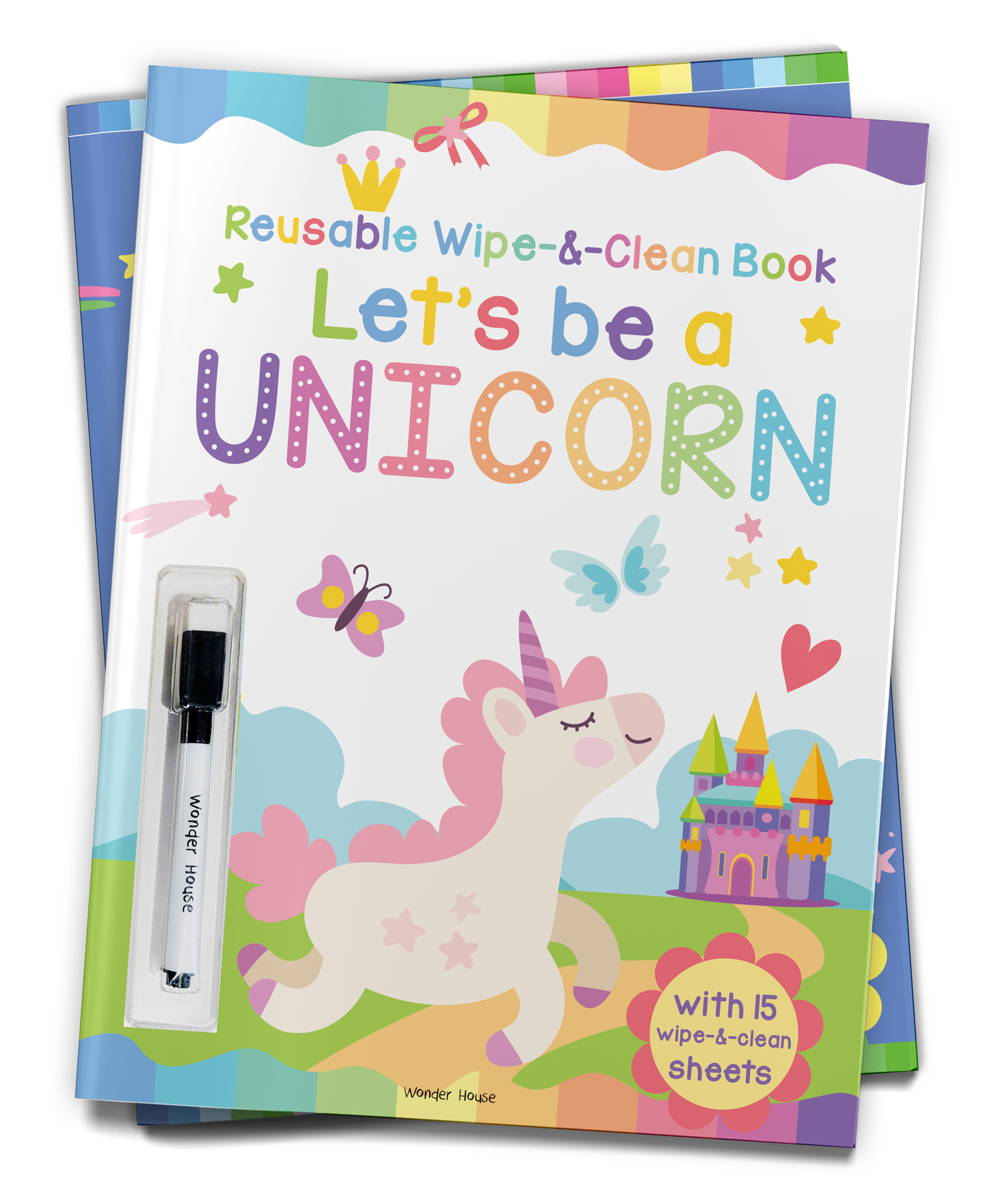 Let's be a Unicorn - Reusable Wipe And Clean Activity Book: With 15 Wipe And Clean Sheets-image-33
