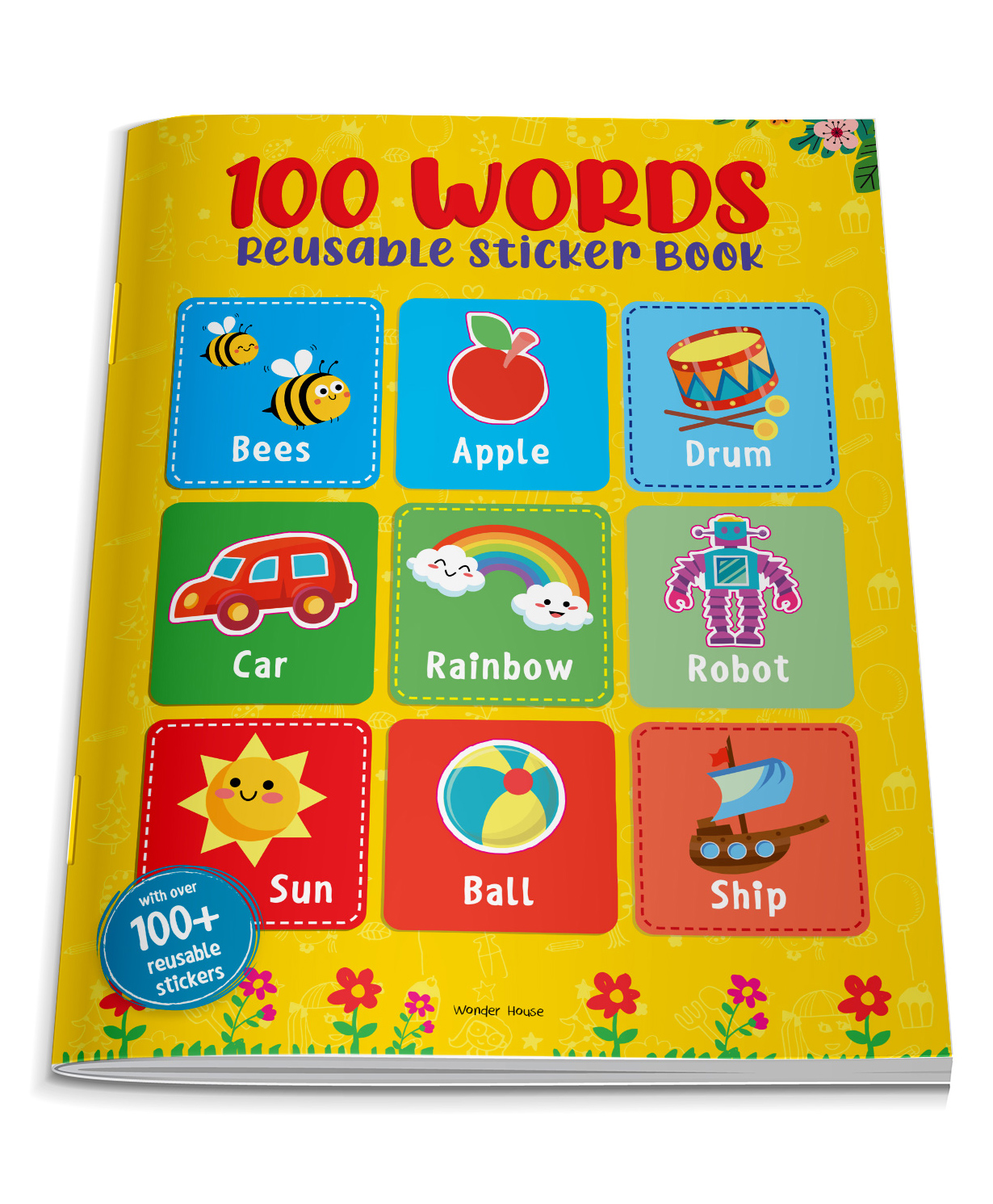 100 Words Reusable Sticker Book for Children - 32 Pages-image-32