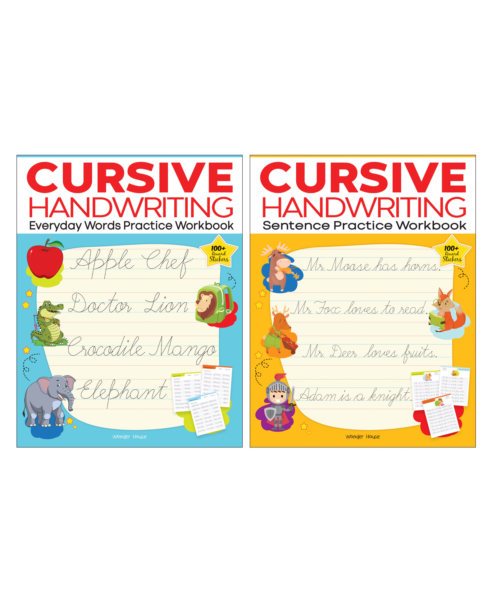 wonder house books Cursive Handwriting - Everyday Letters and Sentences : Level 2 Practice Workbooks For Children (Set of 2 Books)-picture-11