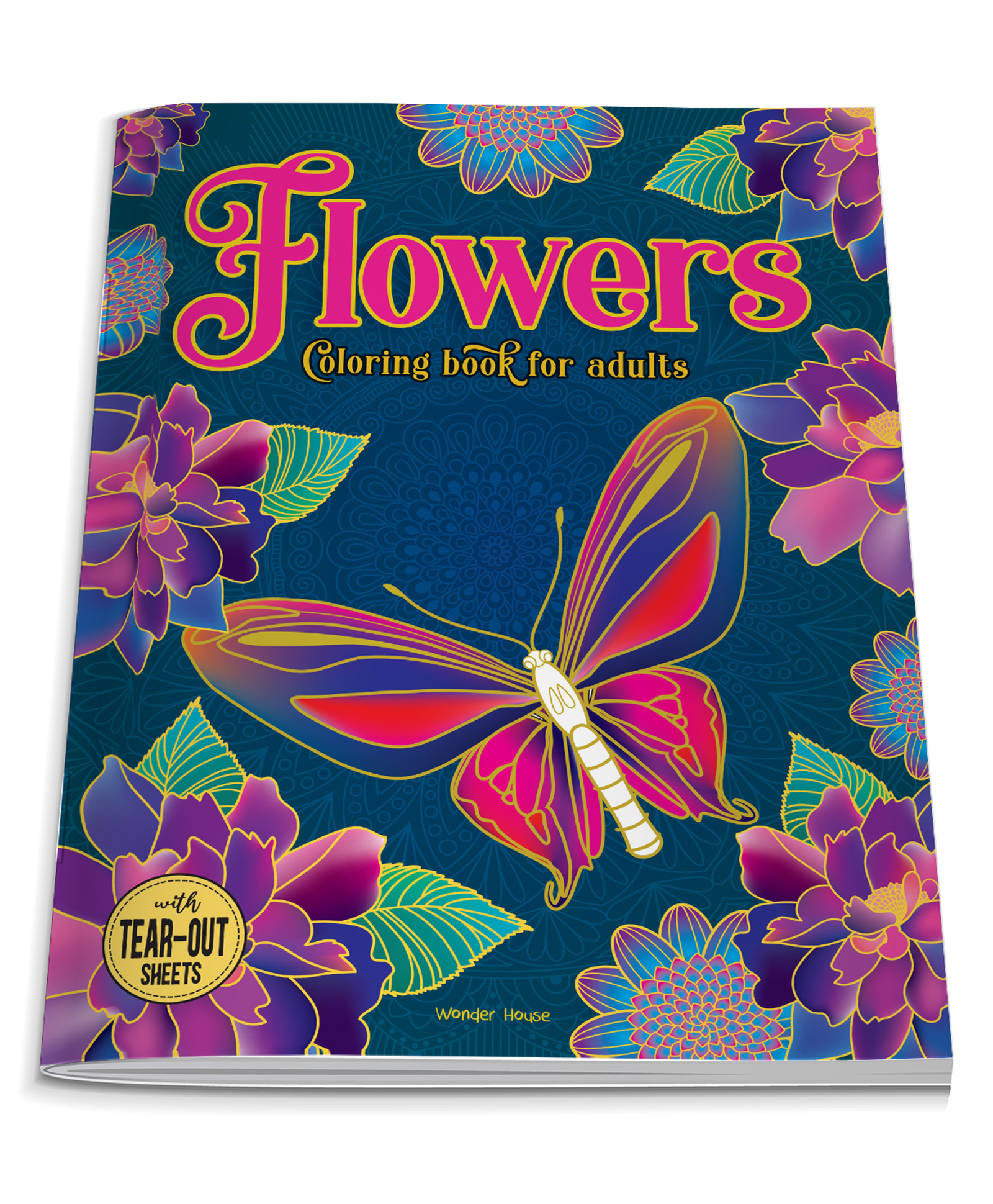 wonder house books Flowers Coloring Book for adults- English-picture-21