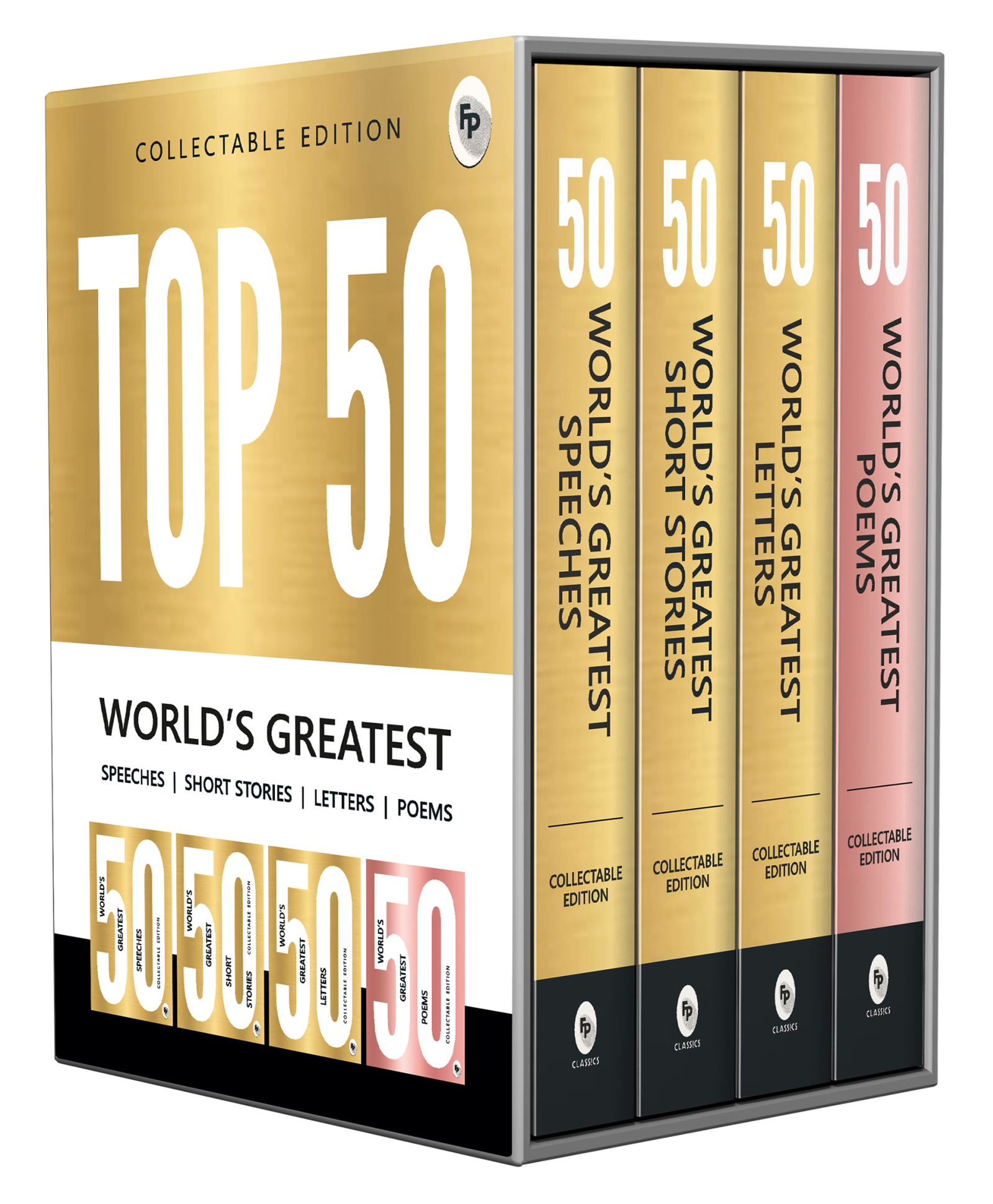 Top 50 World's Greatest Short Stories, Speeches, Letters & Poems, COLLECTABLE EDITION (Box Set of 4 Books),Non-Fiction, Pack of-4,English-image-1