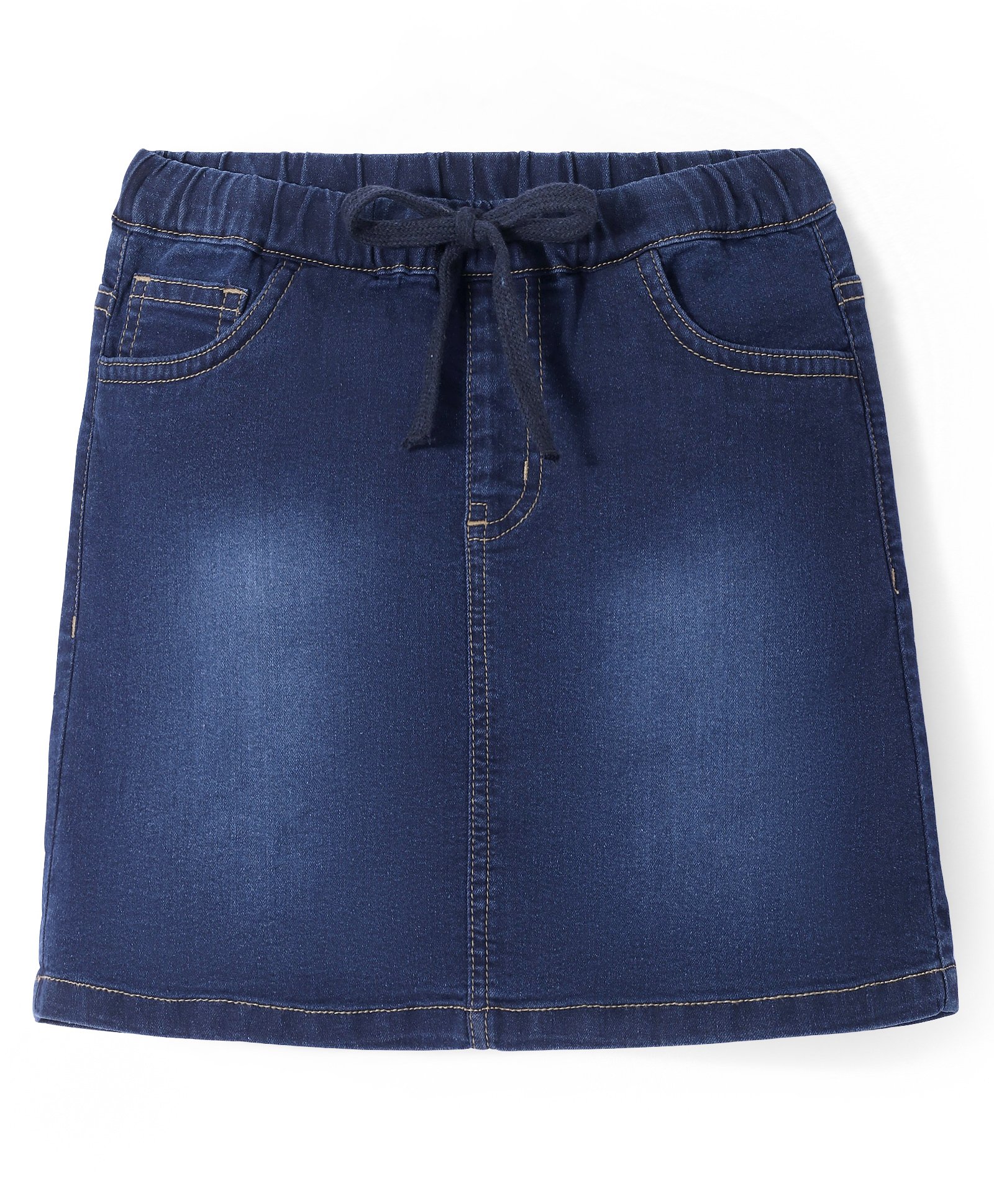 Pine Kids Above Knee Length Denim Washed Skirt - Navy Blue-image-33