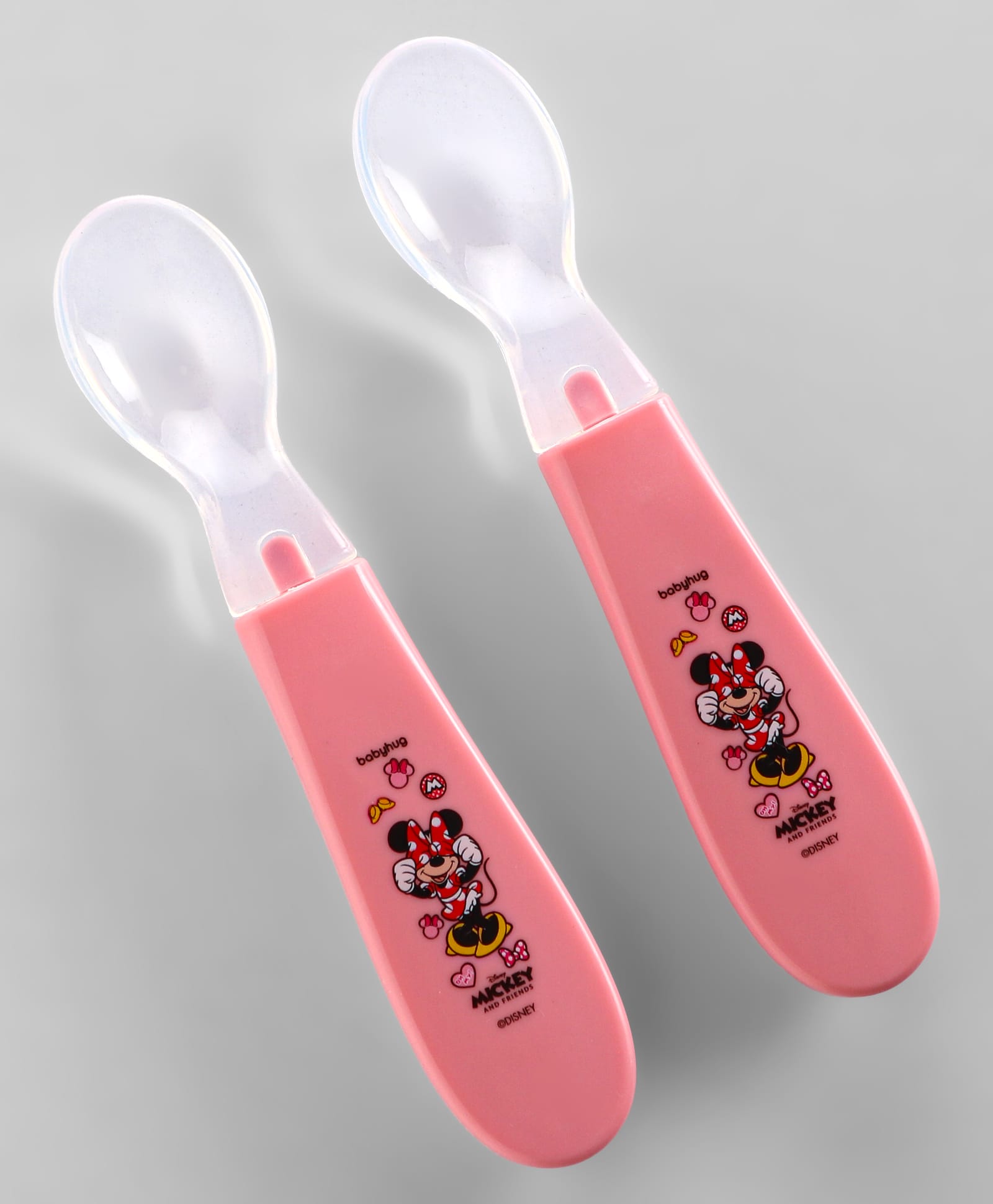 Babyhug Disney Mickey Mouse Silicone Spoons Pack of 2 - Pink-image-33