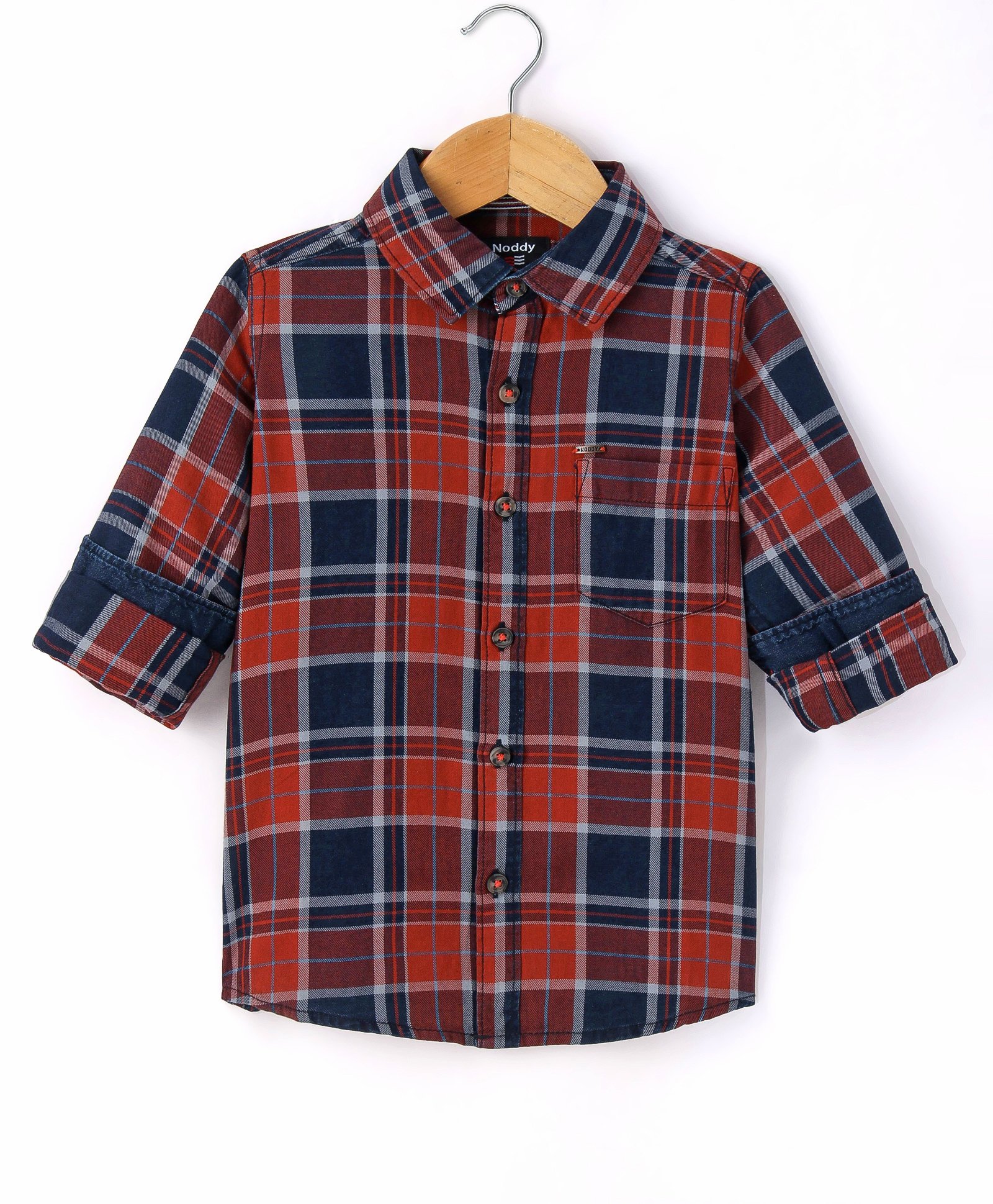 Noddy Full Sleeves Checked Shirt - Rust-picture-28