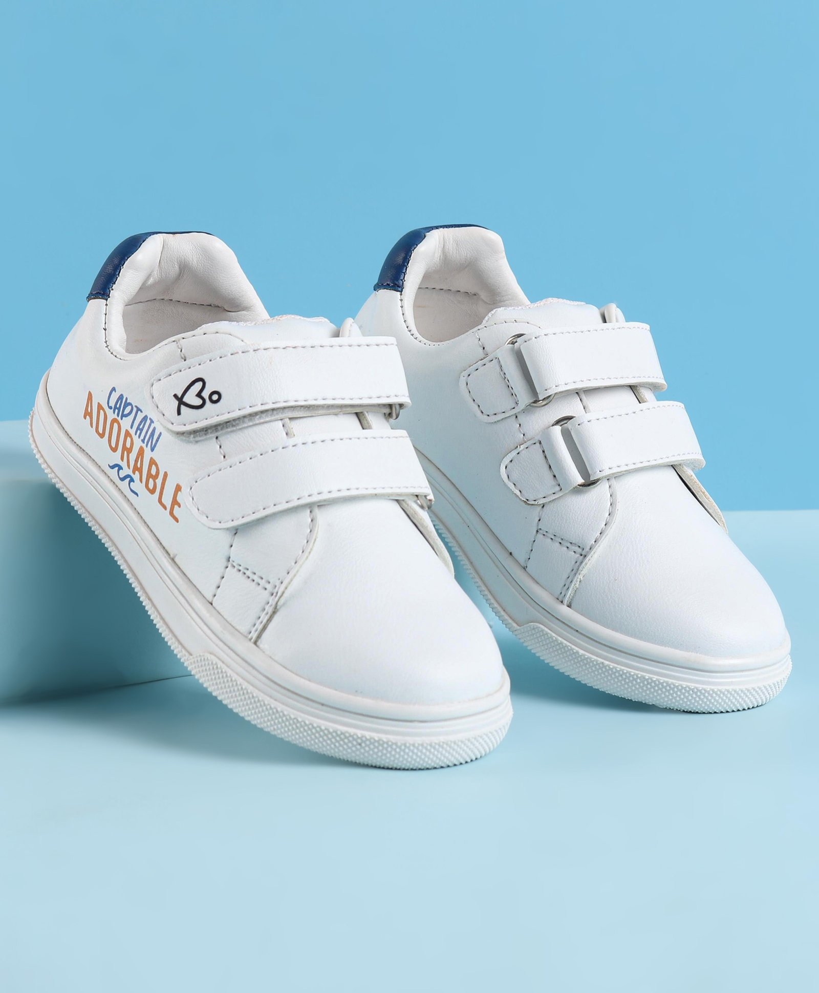 Babyoye Casual Shoes with Velcro Closure - White & Blue-picture-18