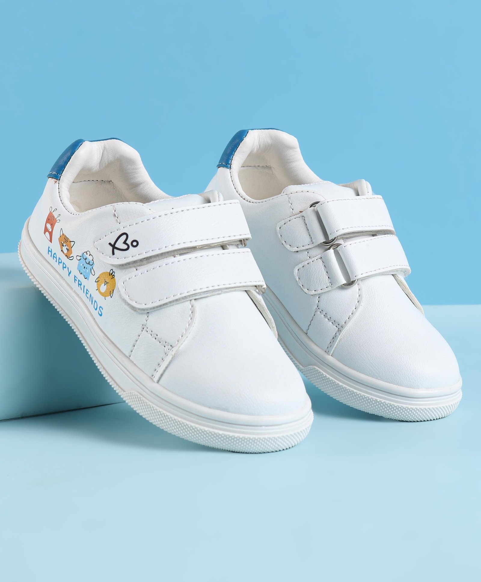 Babyoye Casual Shoes with Velcro Closure - White & Blue-picture-19
