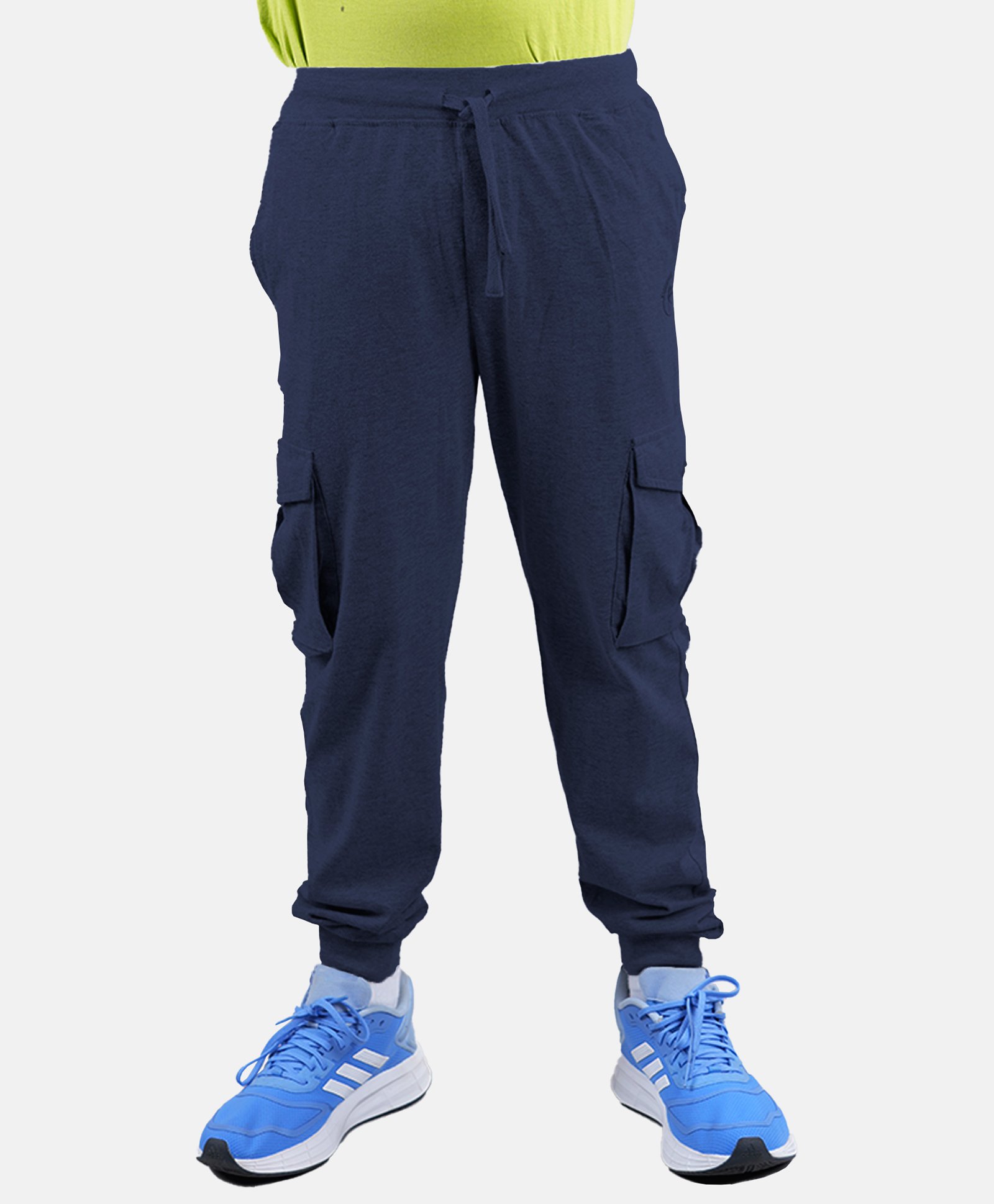 Kiddopanti Cotton Solid Cargo Track Pant - Navy Blue-image-25