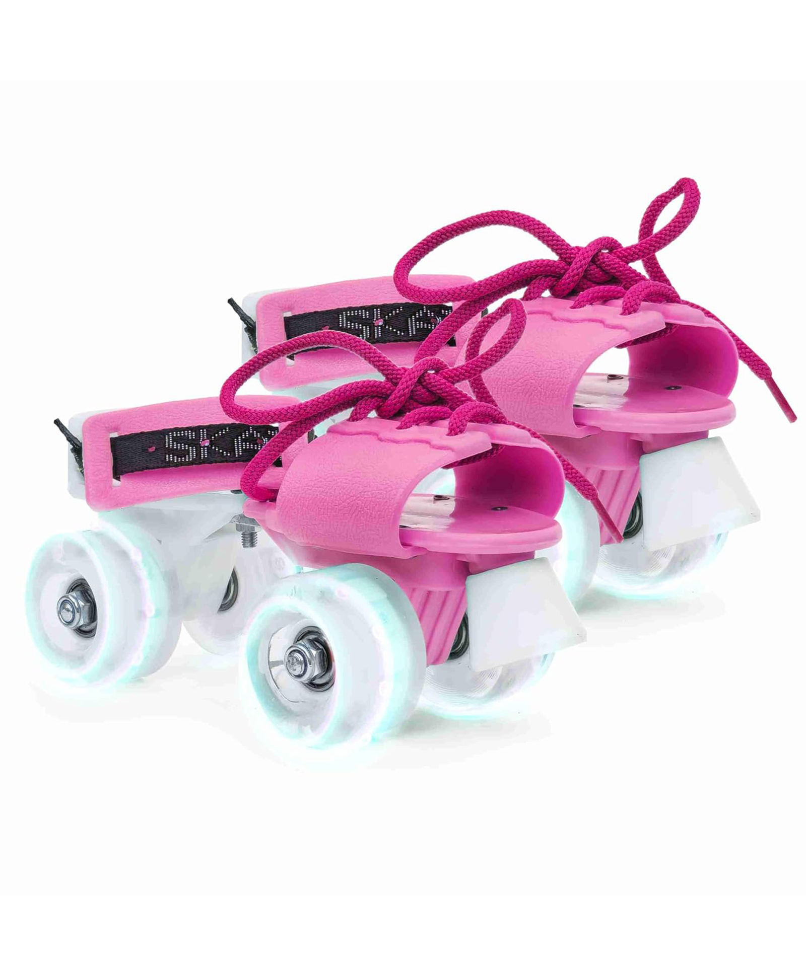 Jaspo Marshall illumi Premium Adjustable Quad Roller Skates for Kids/boys/girls 8-14 Years, LED PU Wheels, 21-27 cms Length Adjustment (Pink)-image-24