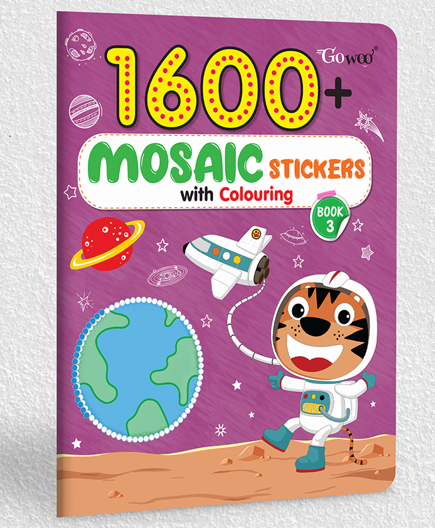 1600 Mosaic Stickers With Colouring - Book 3 | "Whimsical Mosaics: Coloring Bliss"-image-1