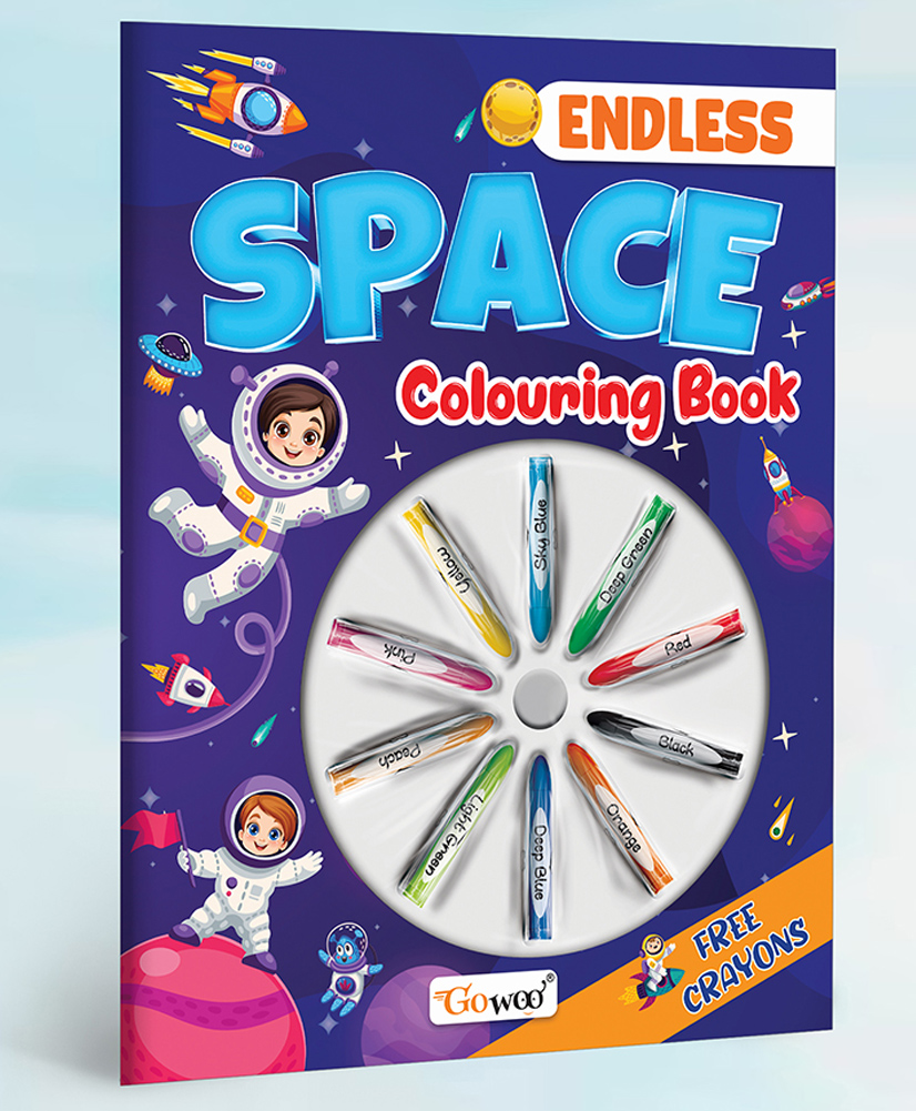 GOWOO Endless Space Colouring Book With Crayons| Cosmic Color Chronicles: Space Adventures-picture-10