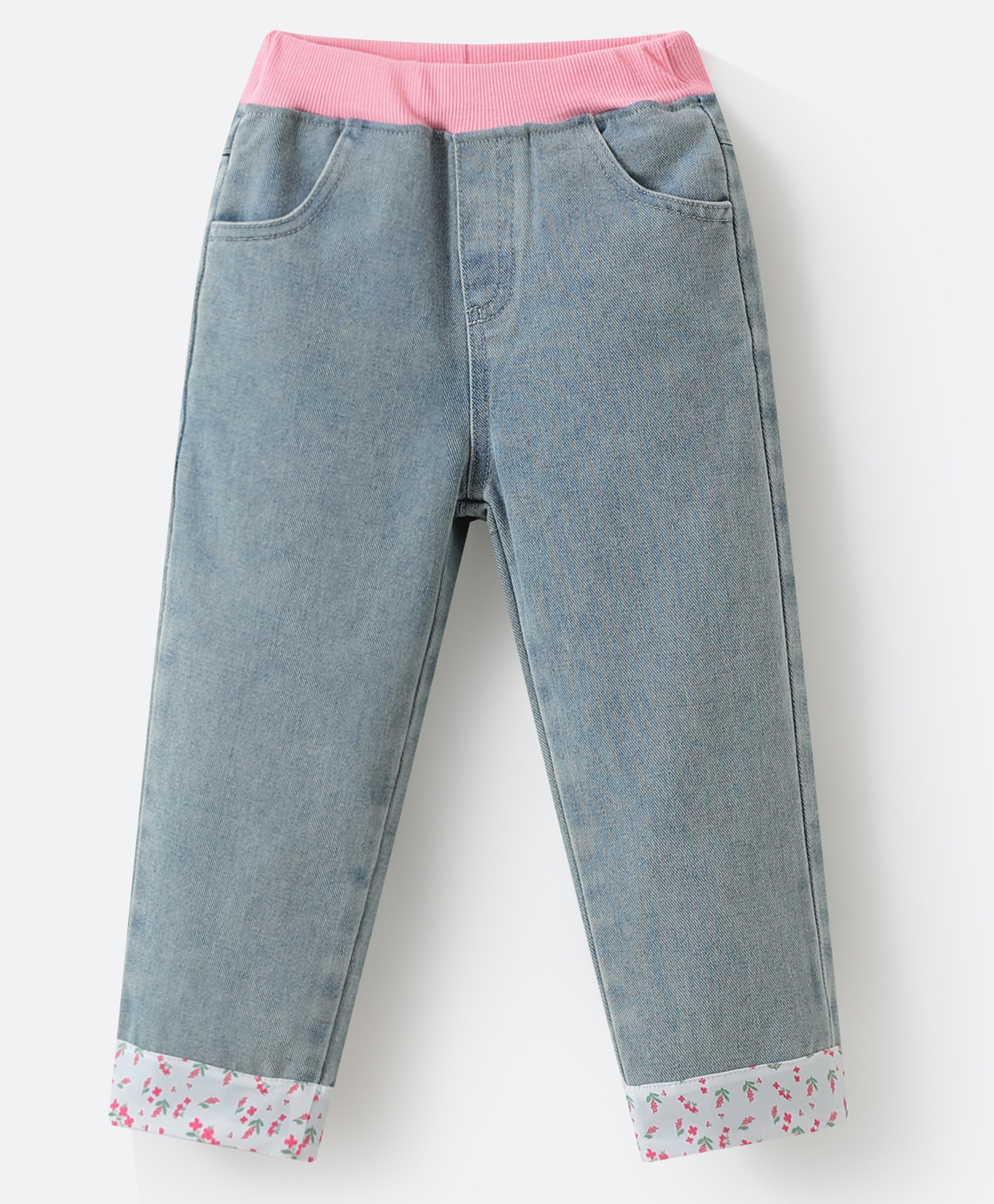 Kookie Kids Full Length Solid Color Denim Jeans - Light Blue-picture-26