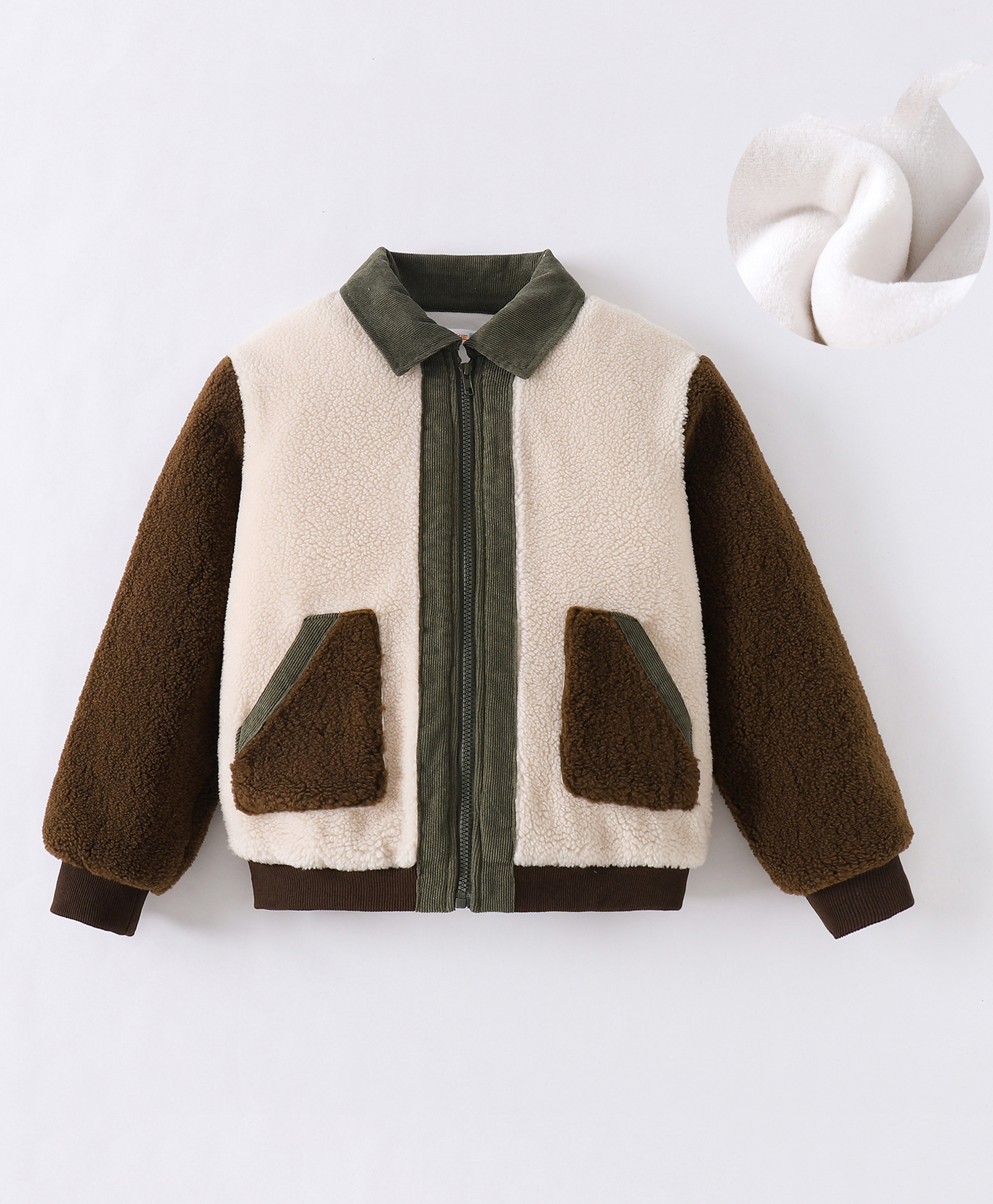 Kookie Kids Full Sleeves Winter Jacket With Colour Block Design - Brown-image-49