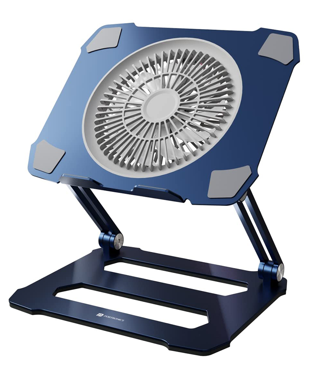 Portronics POR-1884 My Buddy K10 Portable Laptop Stand with Multiple Height Adjustable Angles, Fan-Based Ventilated Bottom, Anti-Slip Design(Grey)-image-31