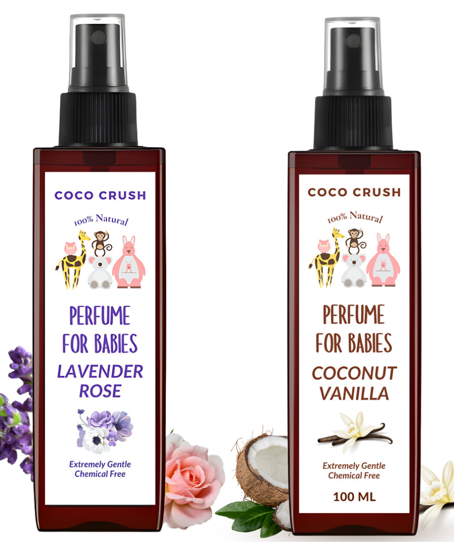 Coco Crush 100% Natural Rose Lavender Baby Perfume, 100ml & Coconut Vanilla Baby Perfume, 100ml (200ml)-image-40