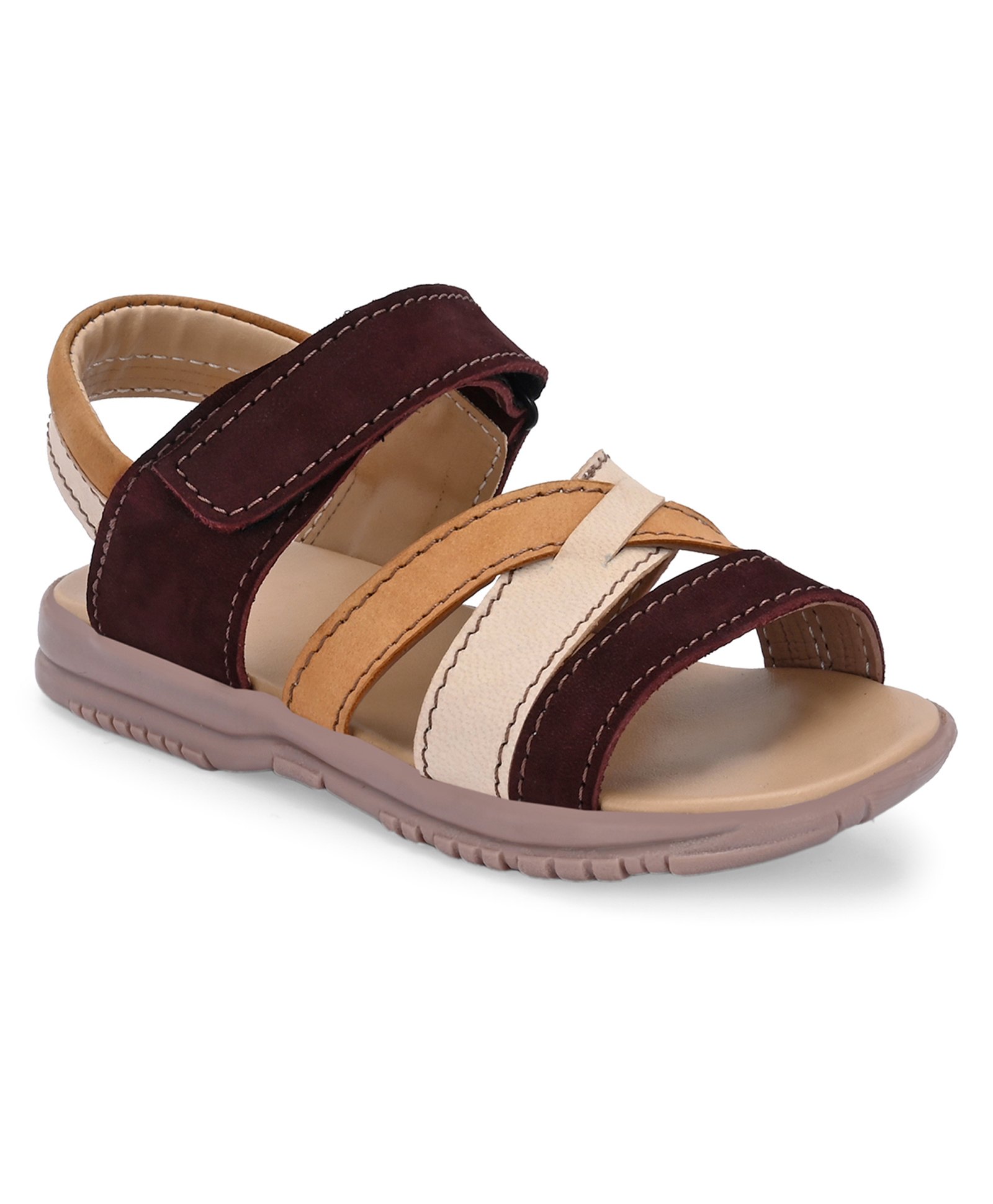 TUSKEY Colour Blocked Sandals - Brown-image-31