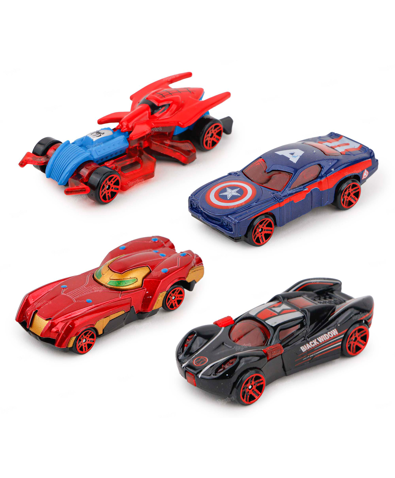 Toysire 4 PC Diecast Metal Superhero Toy Vehicles Alloy Cars Set Push N Go Vehicles(Multicolor)-image-15