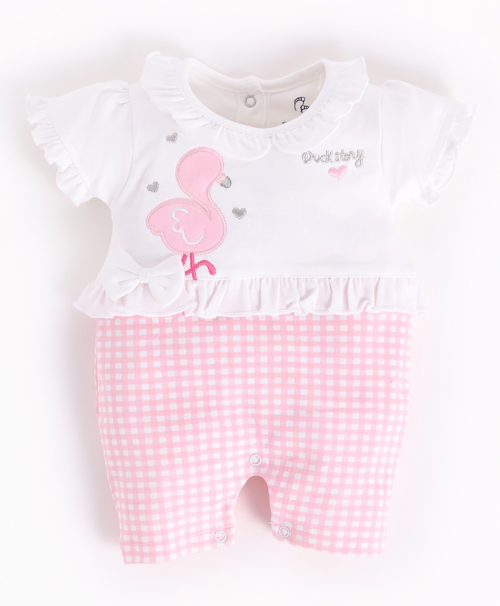BABY GO Cotton Half Sleeves Duck  Detailed  Romper - Pink-picture-34