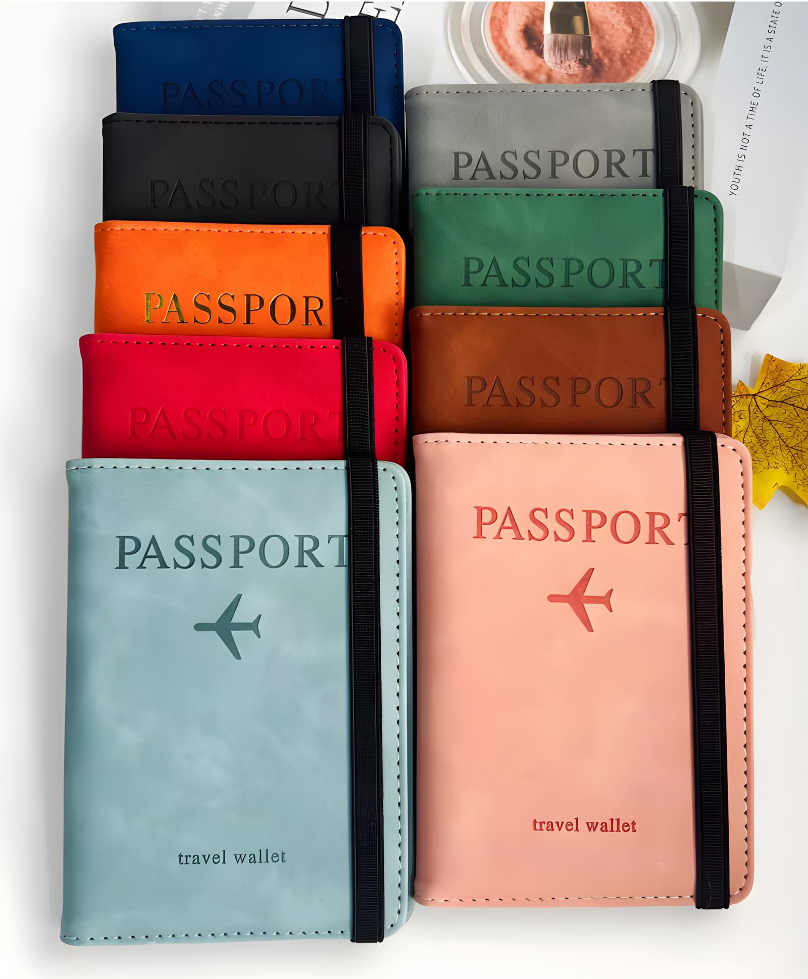 Cozy Vibes Pu Leather Passport Cover Travel Wallet Passport Holder Executive Gift Set - Pack of 1 - Color May Vary-image-6