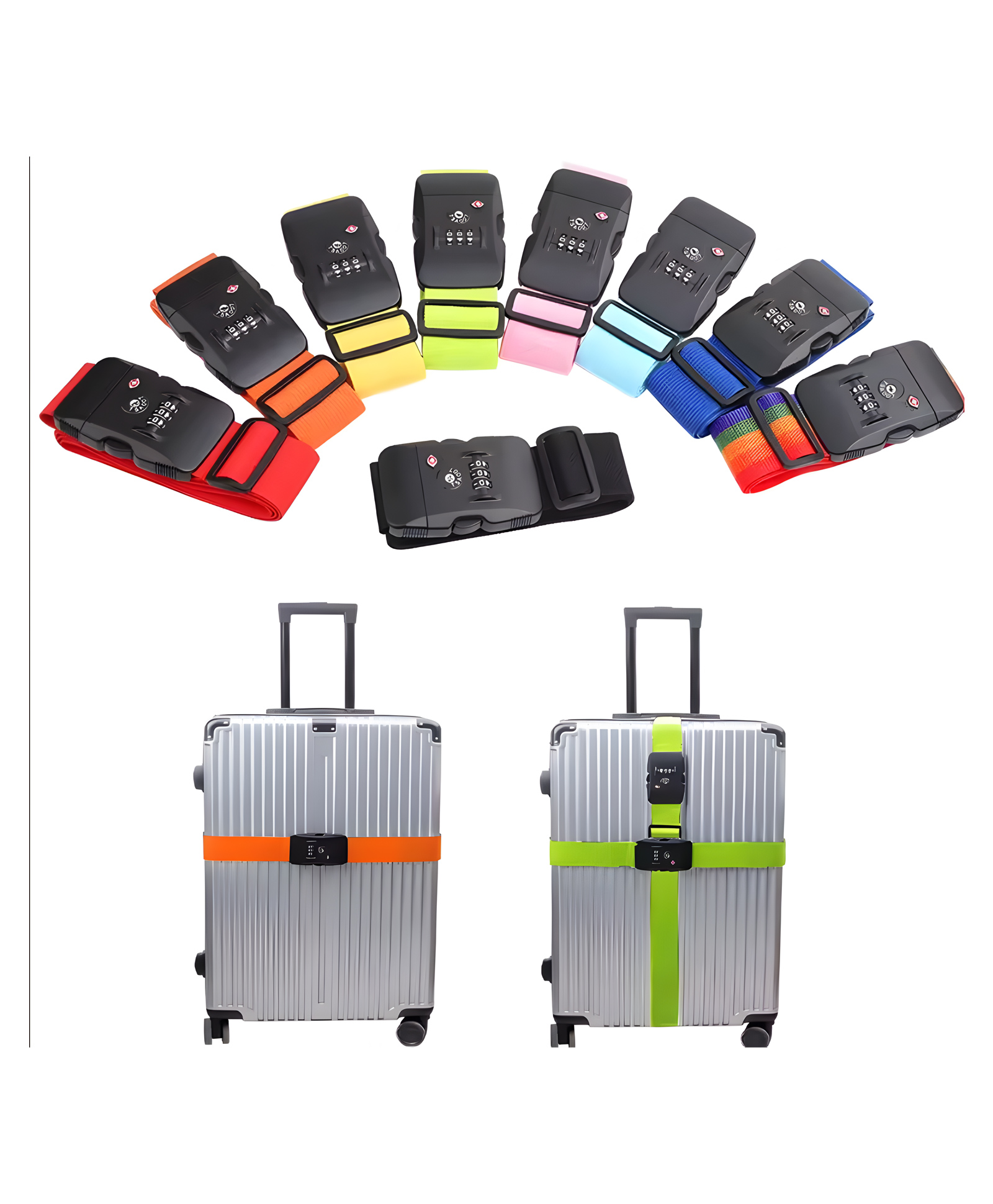 Cozy Vibes Goods Adjustable Travel Suitcase Luggage Belt Sublimation Polyester Tsa Lock Luggage Belt Strap - Pack of 1 - Color May Vary-image-1