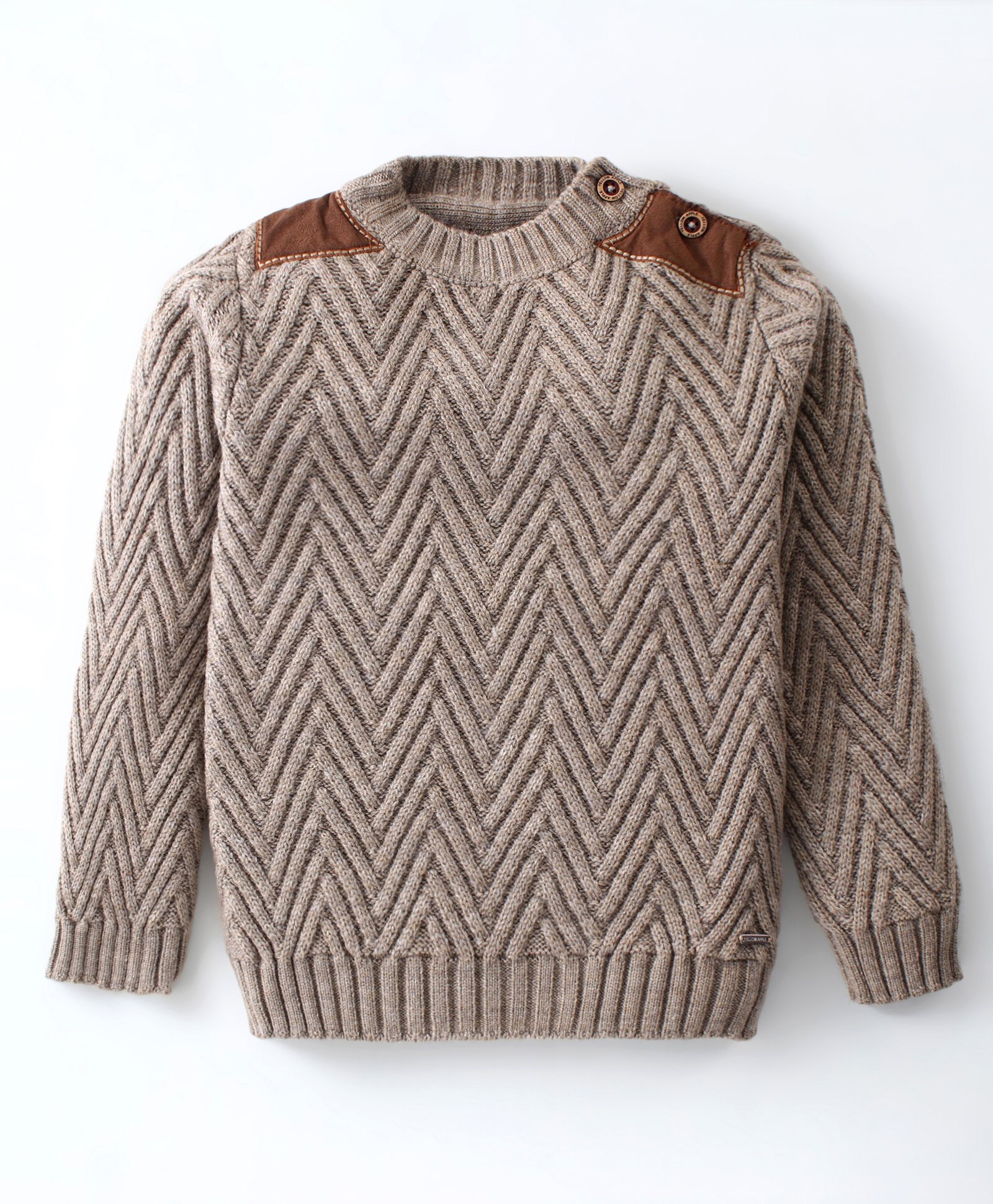 Yellow Apple Knitted Full Sleeves Pullover Sweater With Cable Knit Design - Jute-image-44