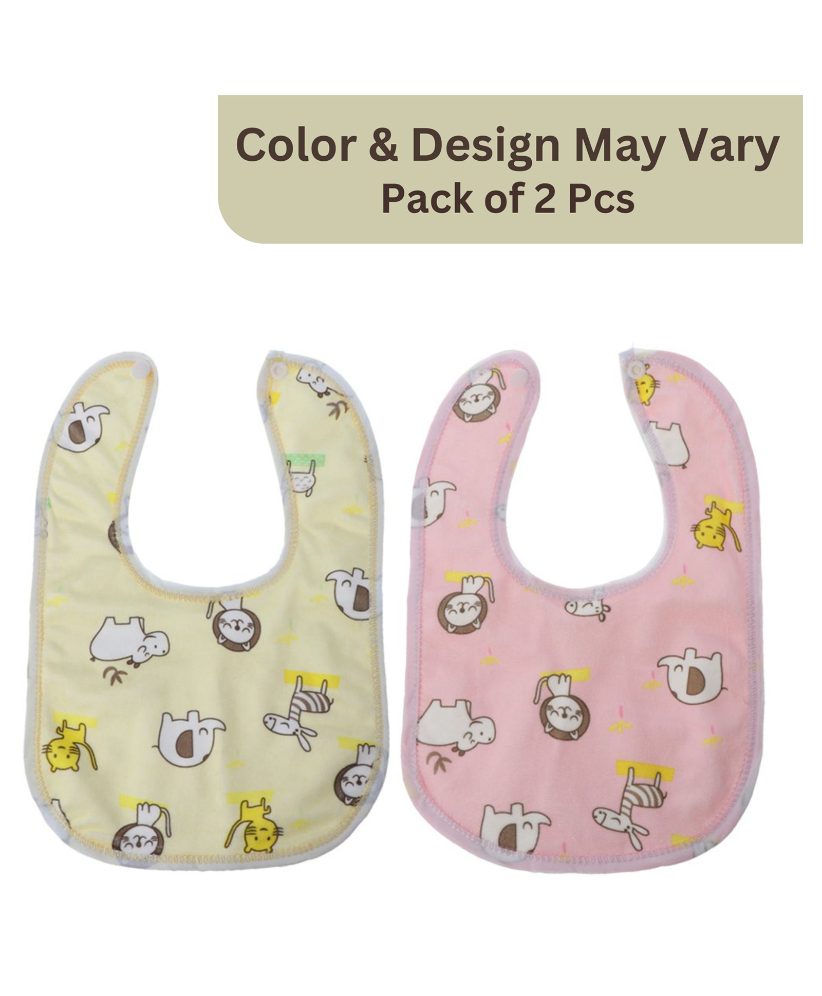 BitFeex Waterproof Feeding Bibs with Snap Button Closure Print- Pack of 2, Color & Design May Vary-picture-28