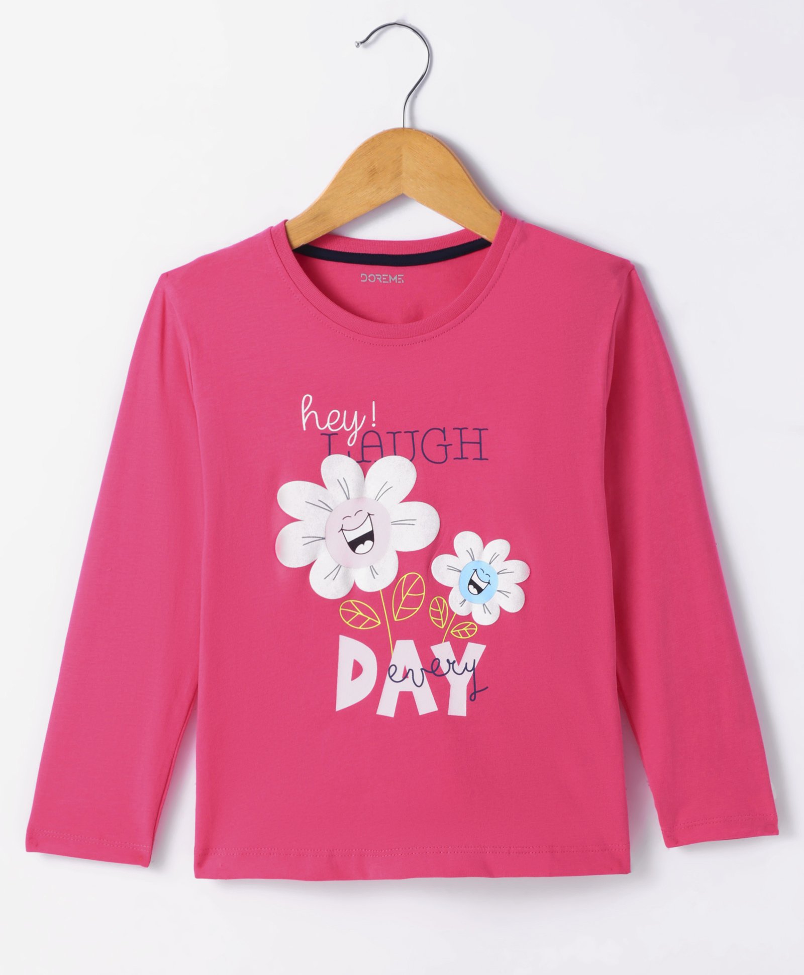 Doreme Single Jersey Knit Full Sleeves T-Shirt With Floral Print - Dark Pink-image-19