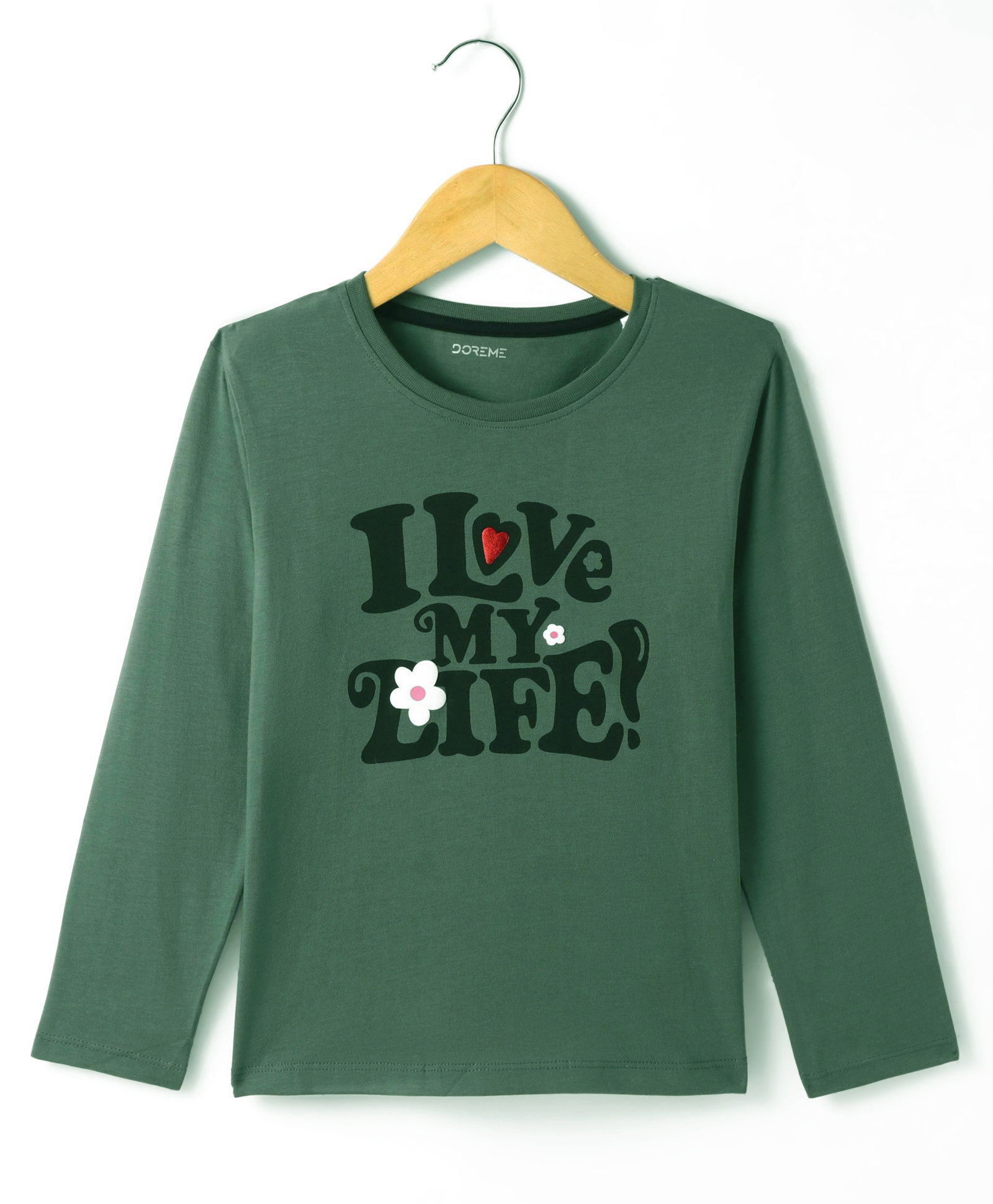 Doreme Single Jersey Knit Full Sleeves T-Shirt With Text Print - Grey-picture-14