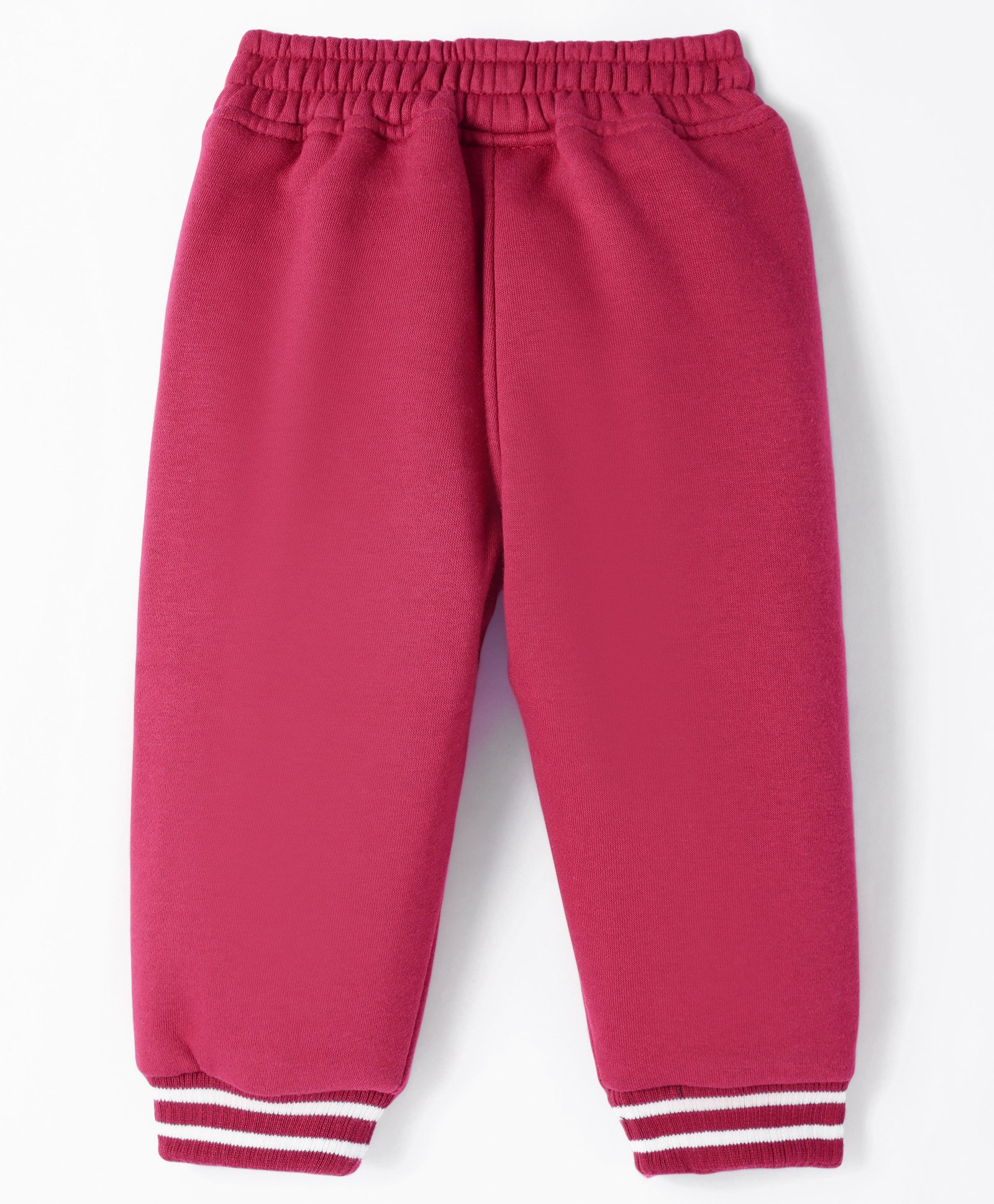 Little Kangaroos Knit Full Length Solid Fleece and Woollen Bottomwear - Burgandy-image-18
