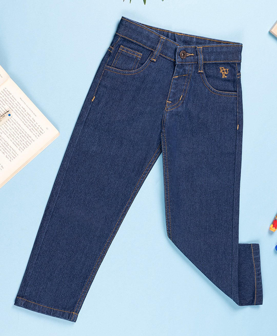 PURPLE UNITED KIDS Solid Denim Trouser - Blue-picture-16