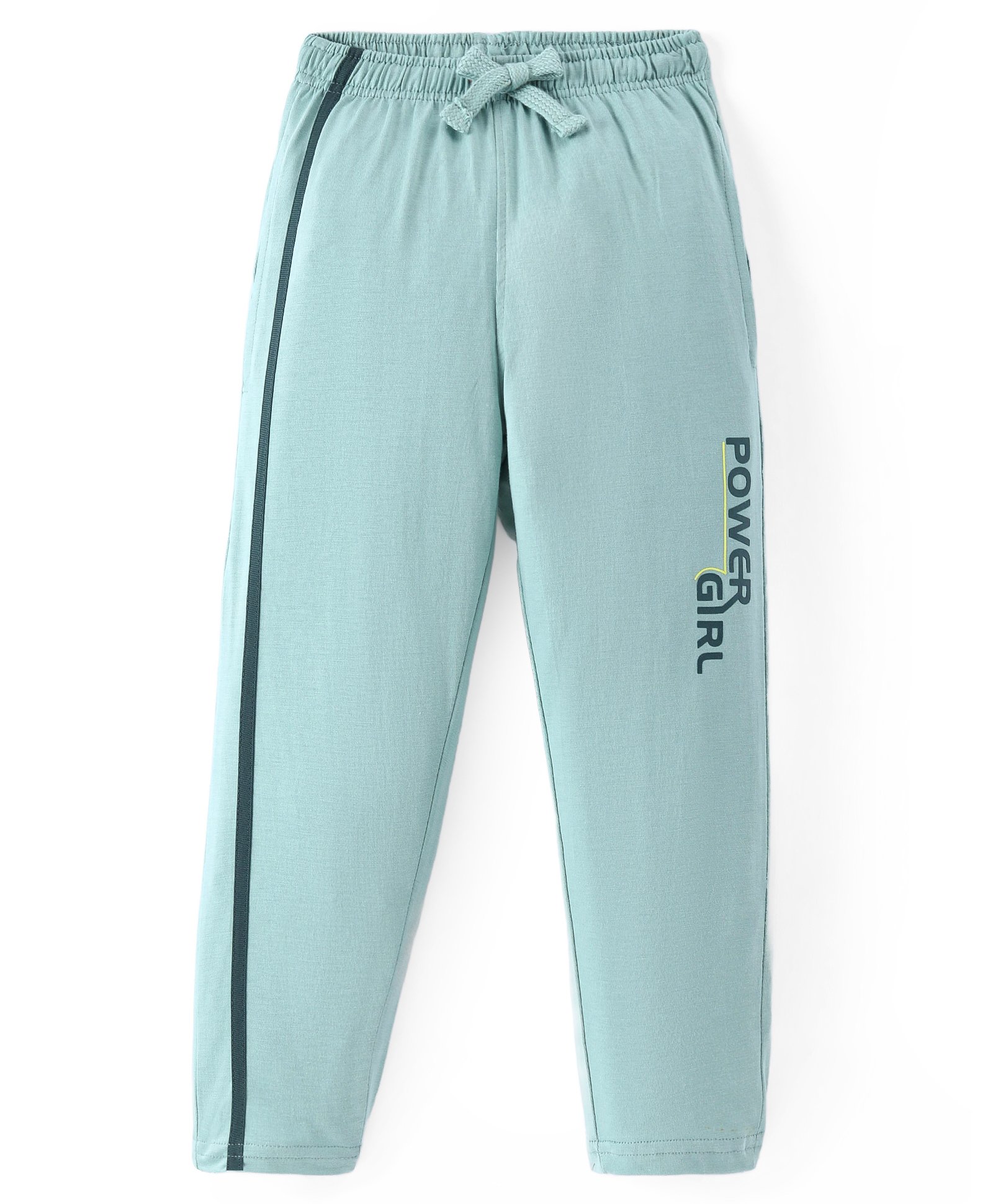 Doreme Lycra Knit Full Length Lounge Pants With Text Print - Sea Green-picture-27