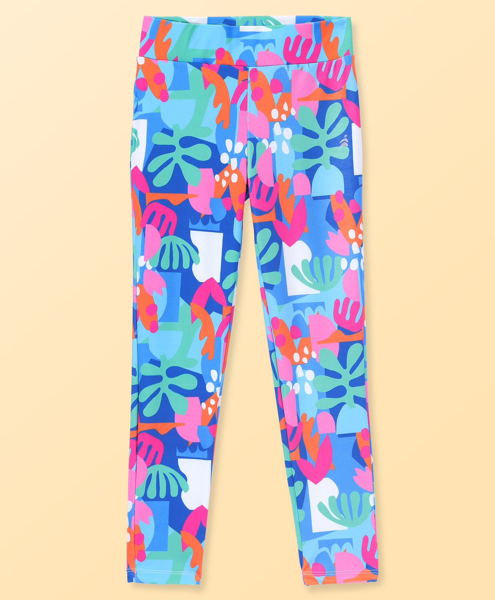 Pine Active Knit Full Length Super Stretch Leggings With Abstract Print - Multicolor-picture-16