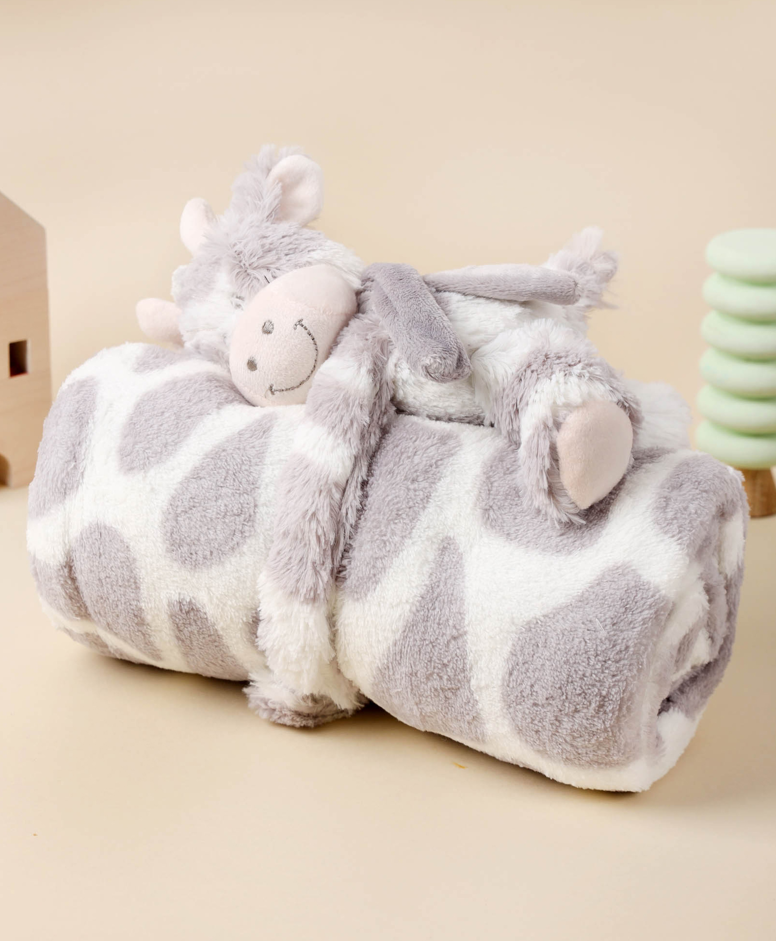 Kicks & Crawl - Tall Giraffe Toy Blanket-Grey-image-2