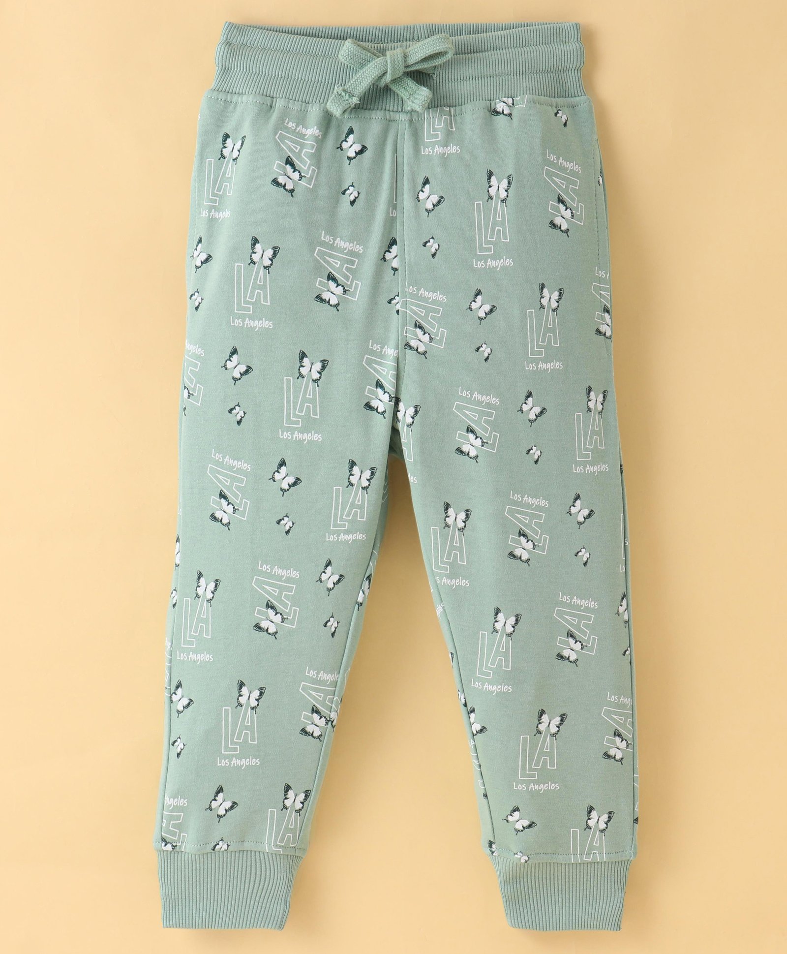 Doreme  Single Jersey Knit Full Length Legging with Butterfly Print - Lime Green-picture-14