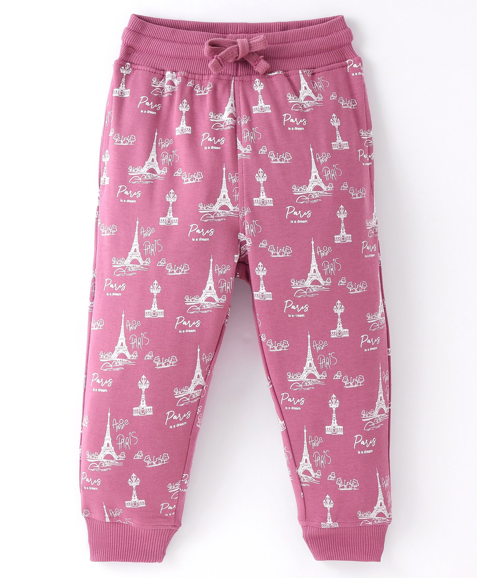 Doreme Single Jersey Knit Full Length Legging with Eiffel Tower Print - Pink-picture-10