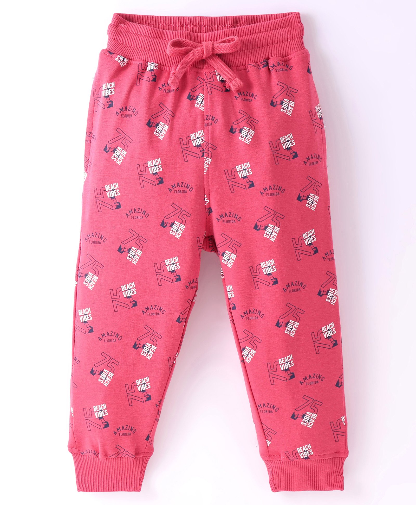 Doreme Single Jersey Knit Full Length Legging with Text Print - Pink-picture-21